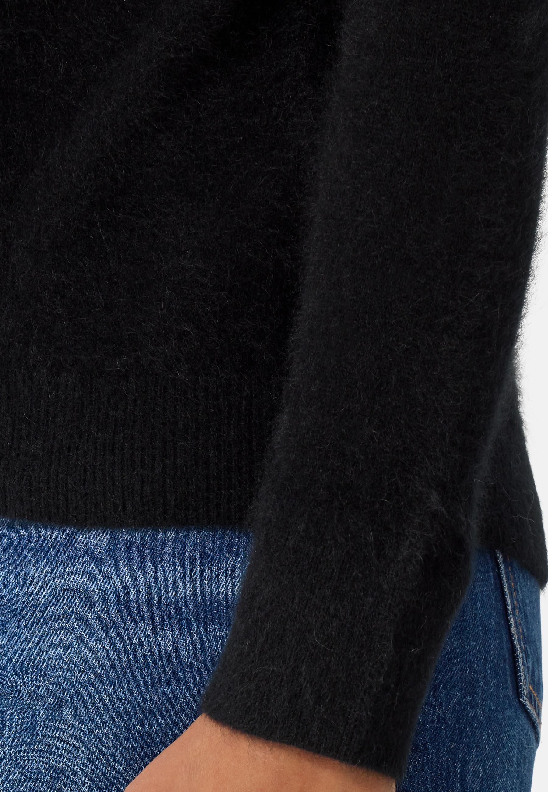 CASH-MERE.CH Brushed Kaschmir Pullover mit kurzem Stehkragen