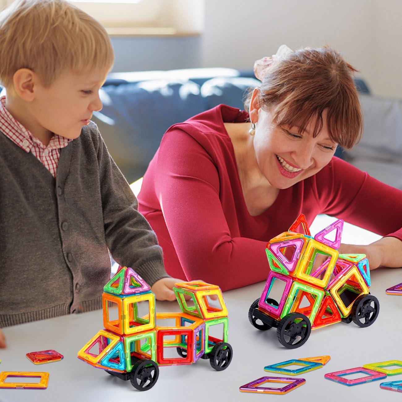 Activity-board Magnetische Bauklötze 60 Stück, magnetisches Spielzeug Magnete für Geschenk