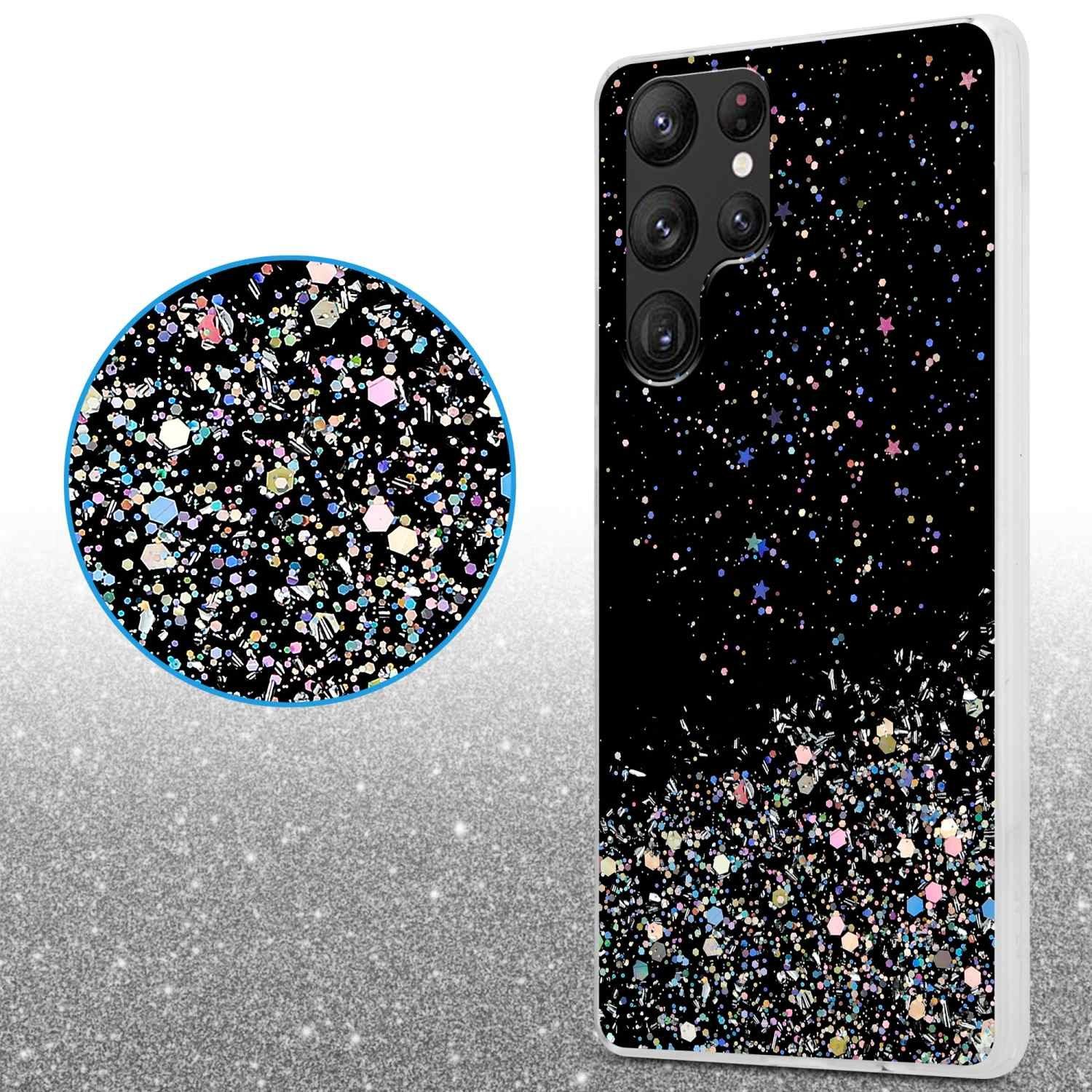 Cadorabo Hülle für Samsung Galaxy S22 ULTRA TPU Silikon mit funkelnden Glitter