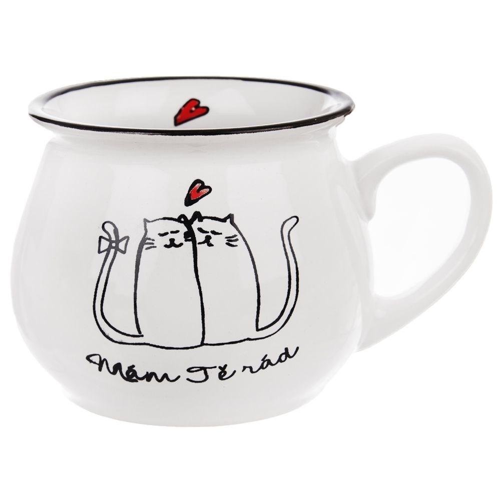 Orion Tasse mit Katzenmotiv aus Keramik, 300 ml, Farbe