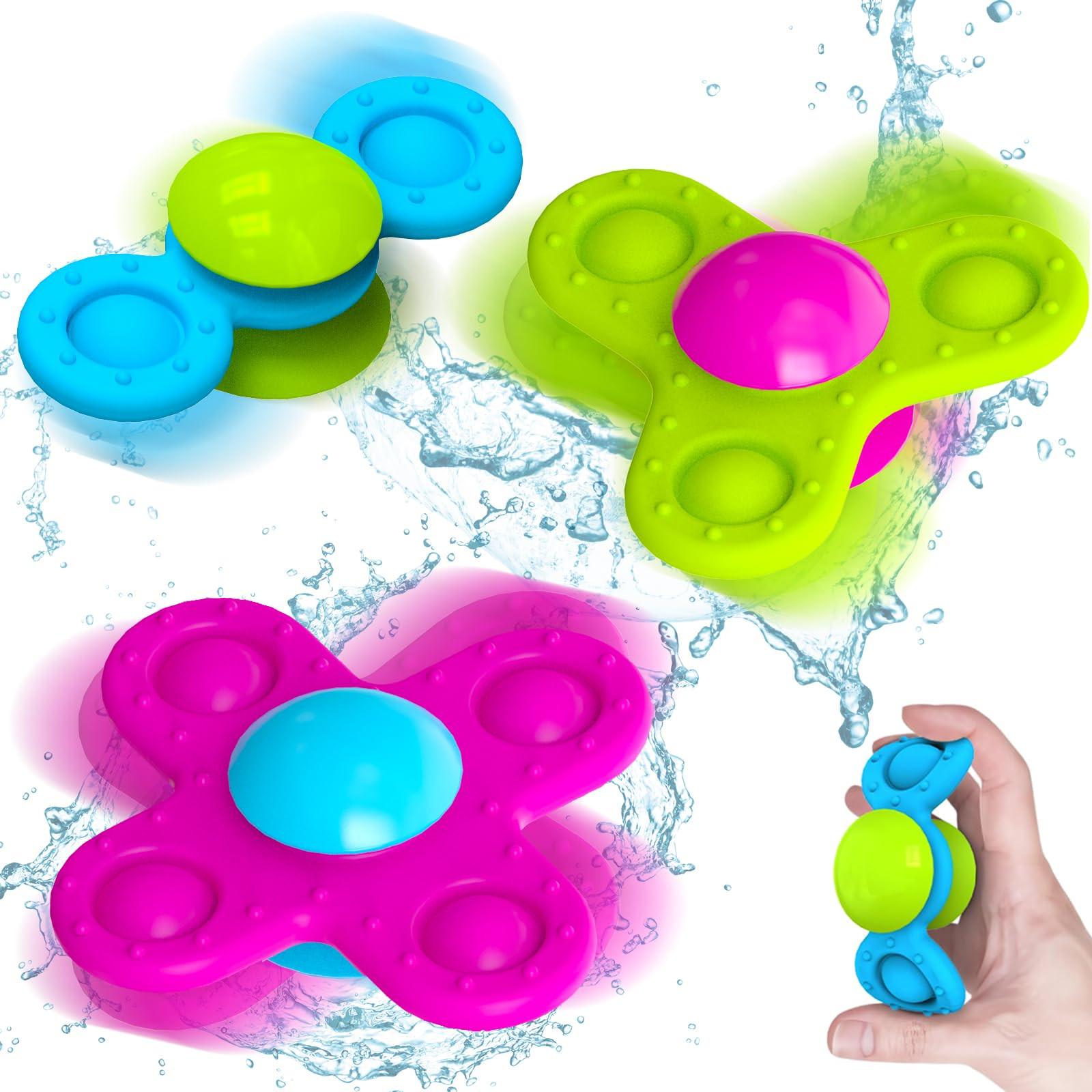 Activity-board Saugnapf Spielzeug Kinder, 3 Stück Baby Spielzeug Fidget Spinner Baby Silikon