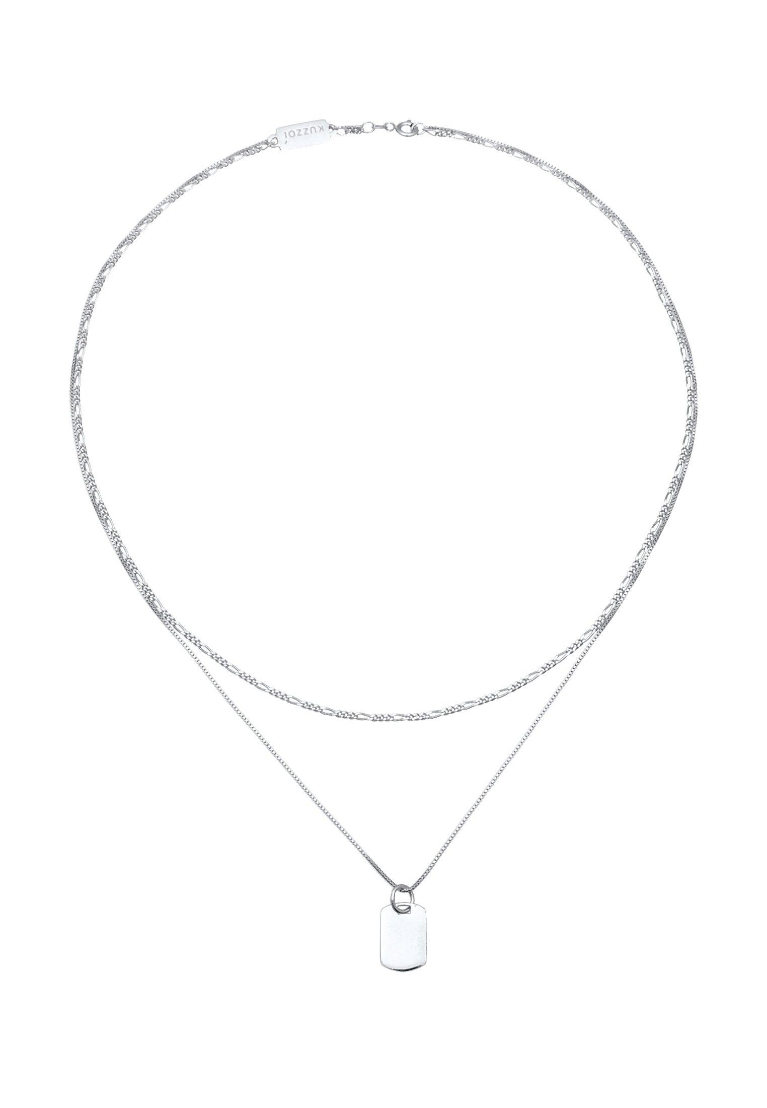 Kuzzoi Halskette Layer Figaro Venezianer Platte 925 Silber