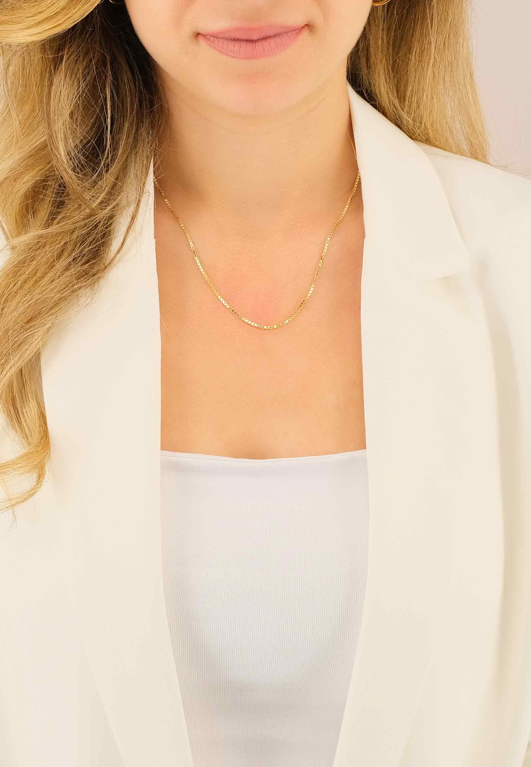MUAU Schmuck Collier Venezianer Gelbgold 750, 1.4mm, 55cm