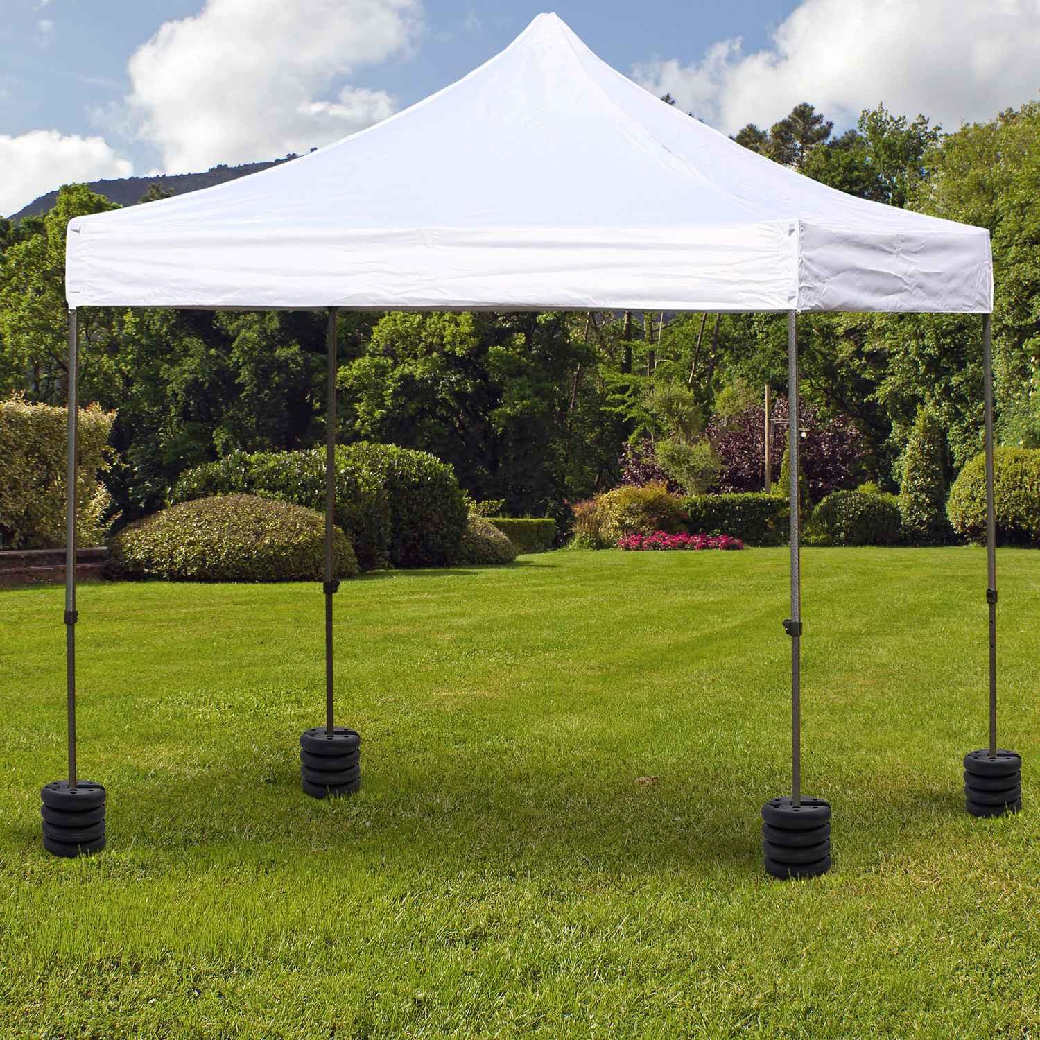 Northio Gewicht Für Partyzelt, Pavillongewicht Befüllbar Bis 5 Kg, Hdpe-Kunststoff, Schwarz, Ø25X6Cm