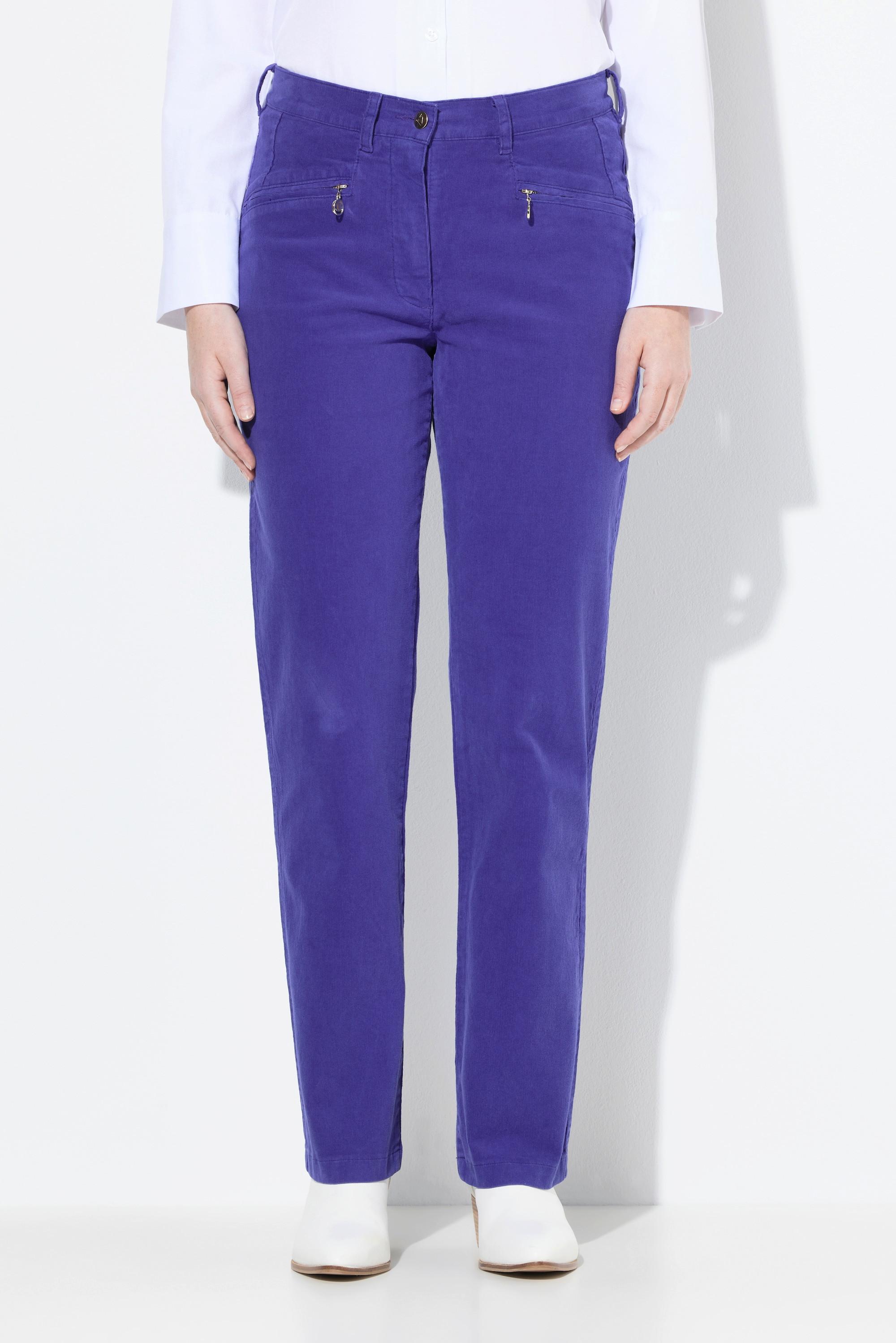 Ulla Popken Cordhose Mony, Komfortbund, Reißverschlusstaschen