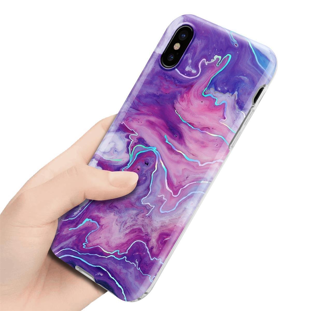 Cadorabo Hülle für Apple iPhone XS MAX aus TPU Silikon mit Muster Mosaik