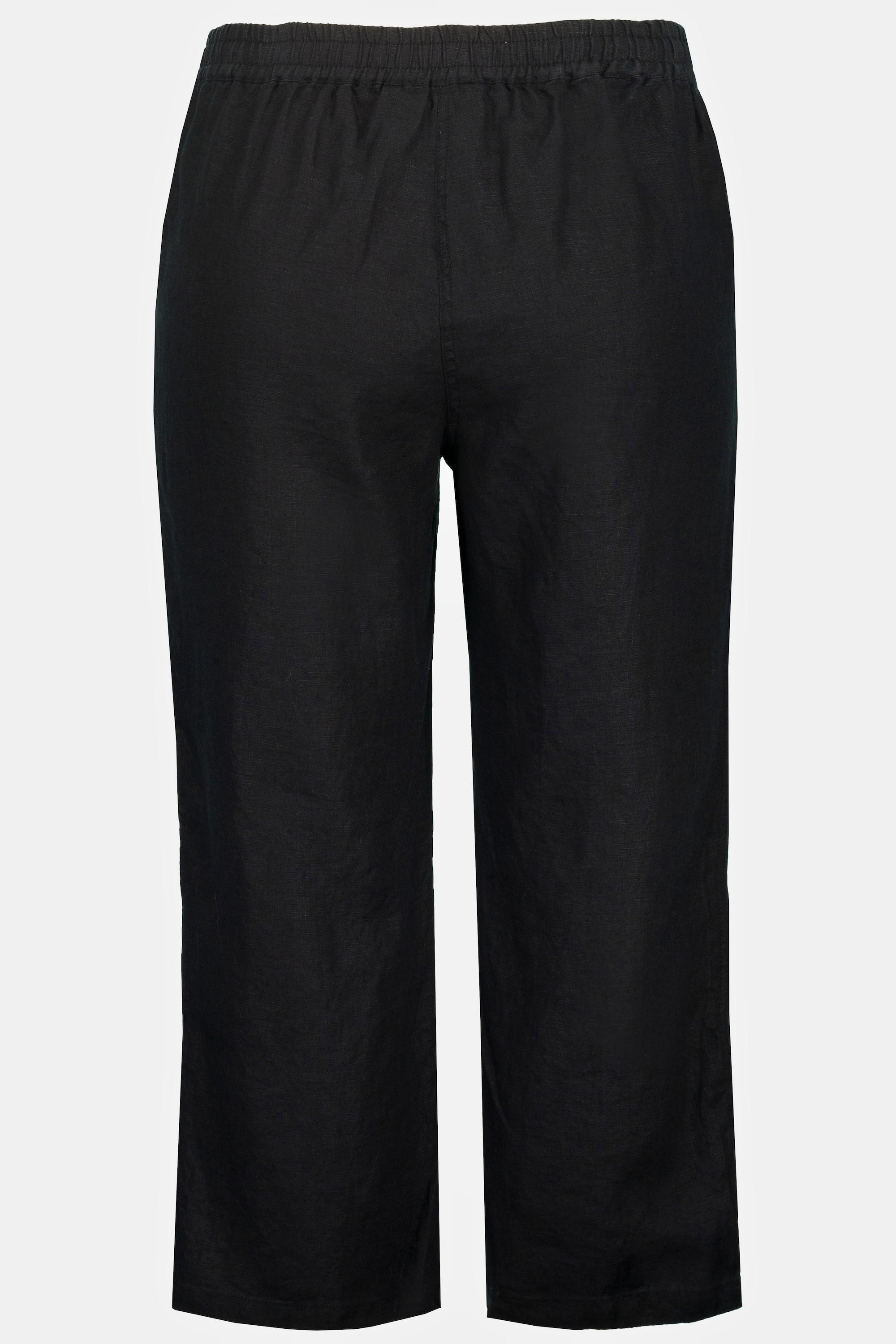 Ulla Popken 7/8 Leinenhose mit elastischem Bund