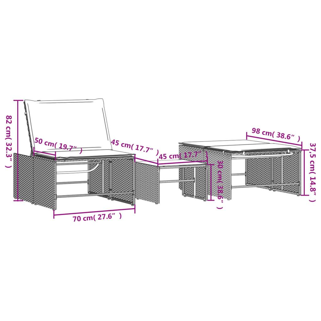 VidaXL Sonnenliege poly-rattan