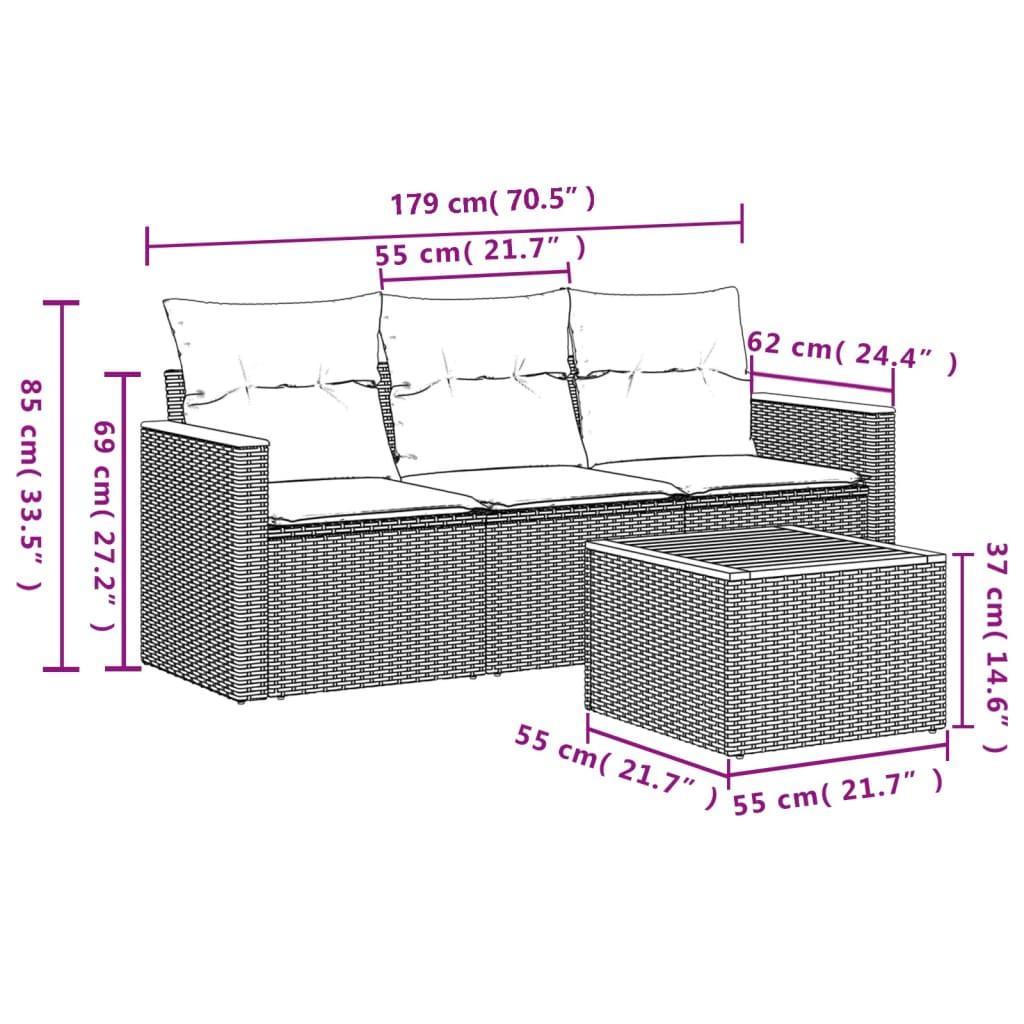 VidaXL Garten sofagarnitur poly-rattan