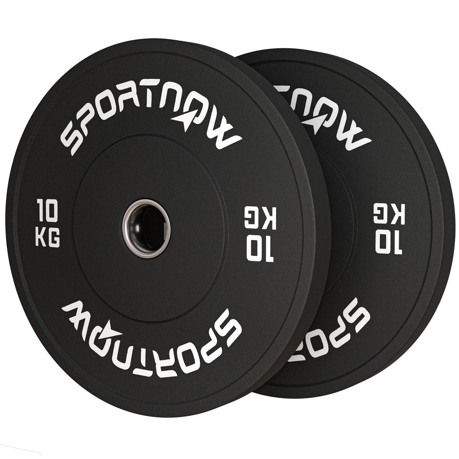 Northio 2er-Set Hantelgewichte, 2 x 10kg Gewichte, Hantelscheiben-Set, Gewichtsscheiben für 5 cm Hantelstange, Ø 50 mm Bohrung, Schwarz
