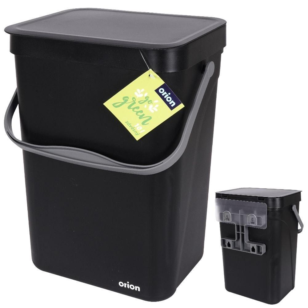 Orion Wandmontierter 10-Liter-Mülleimer mit Deckel und Griff