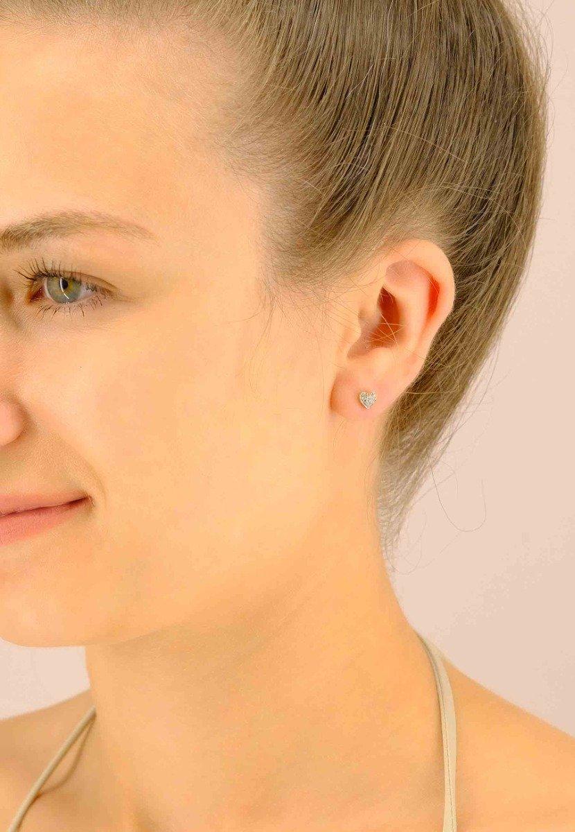 MUAU Schmuck Herzohrstecker Gelbgold 750 Brillanten 0.12ct. 6mm