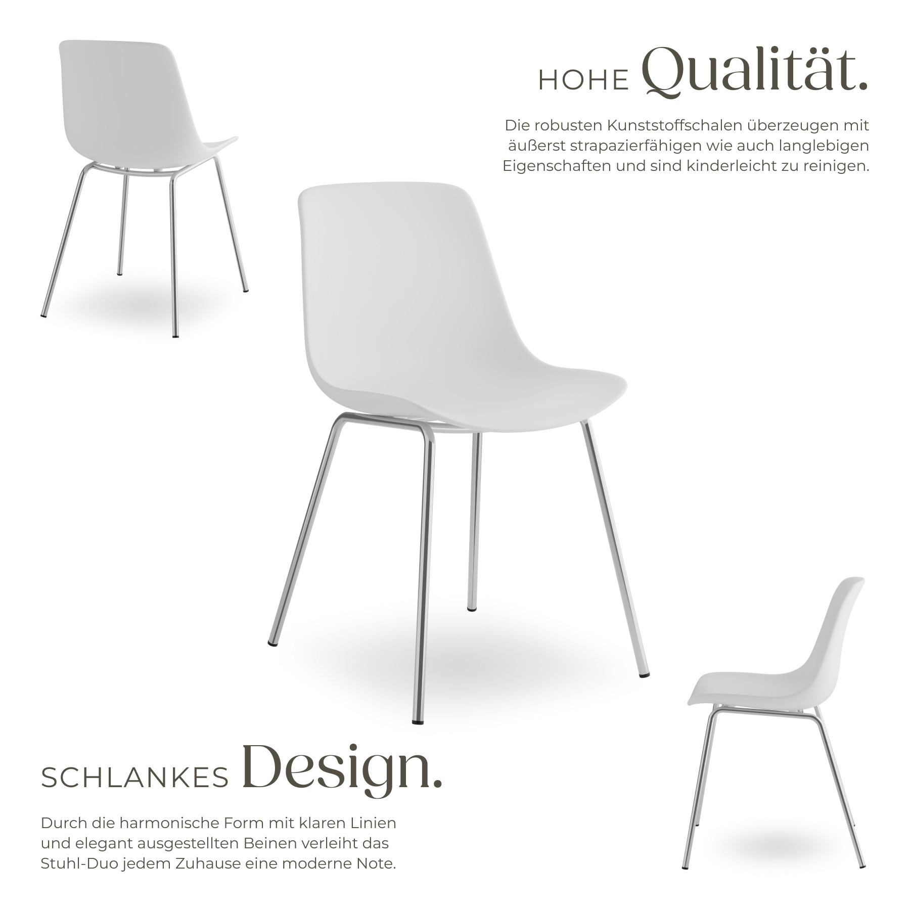 Tectake Kunststoffstühle Mave, ergonomisch, 120 kg