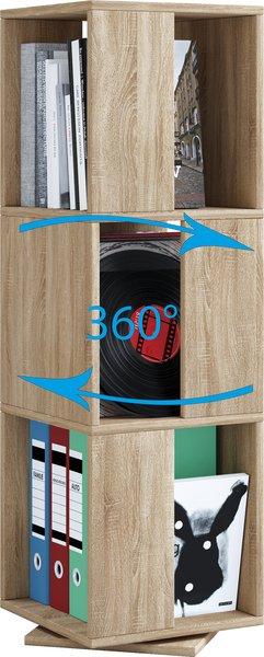 VCM Holz Stand Regal Büroregal Aktenregal Bücherregal drehbar Rondell Stifta XL