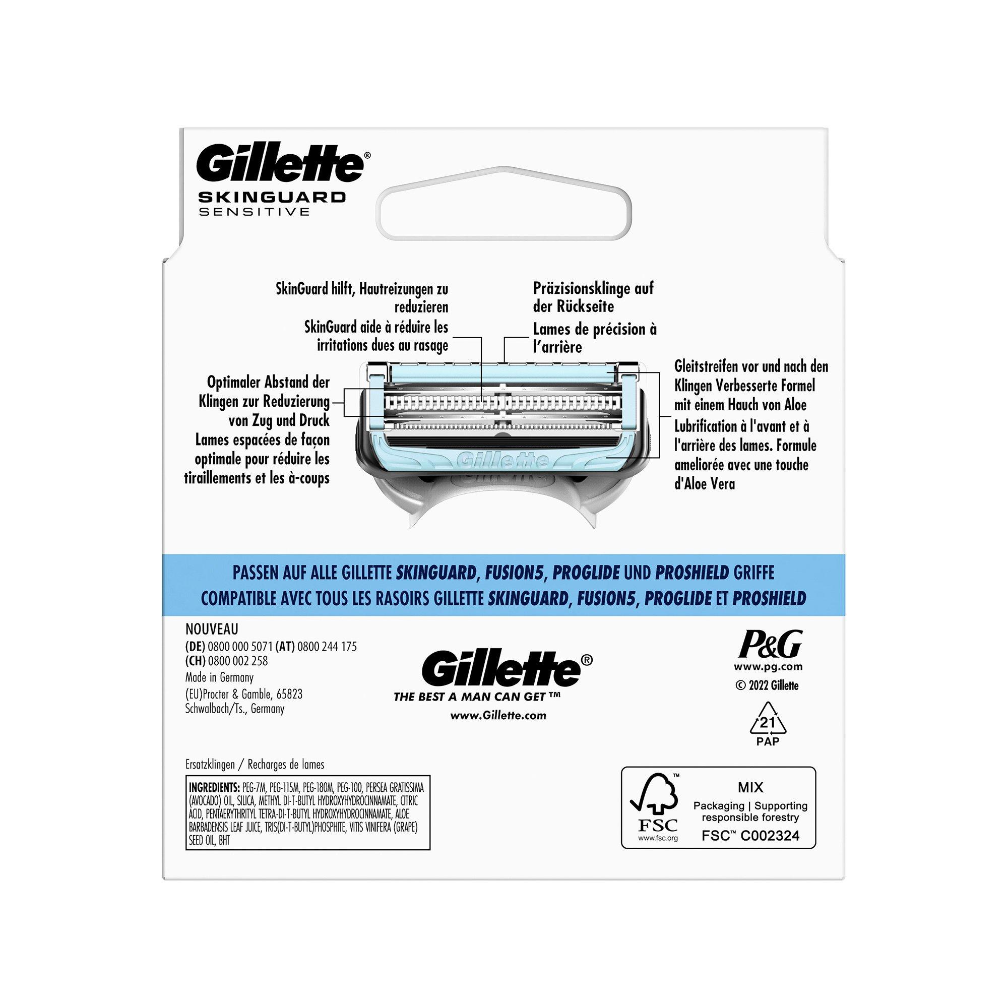 Gillette SkinGuard Sensitive Systemklingen Rasierklingen SkinGuard Sensitive