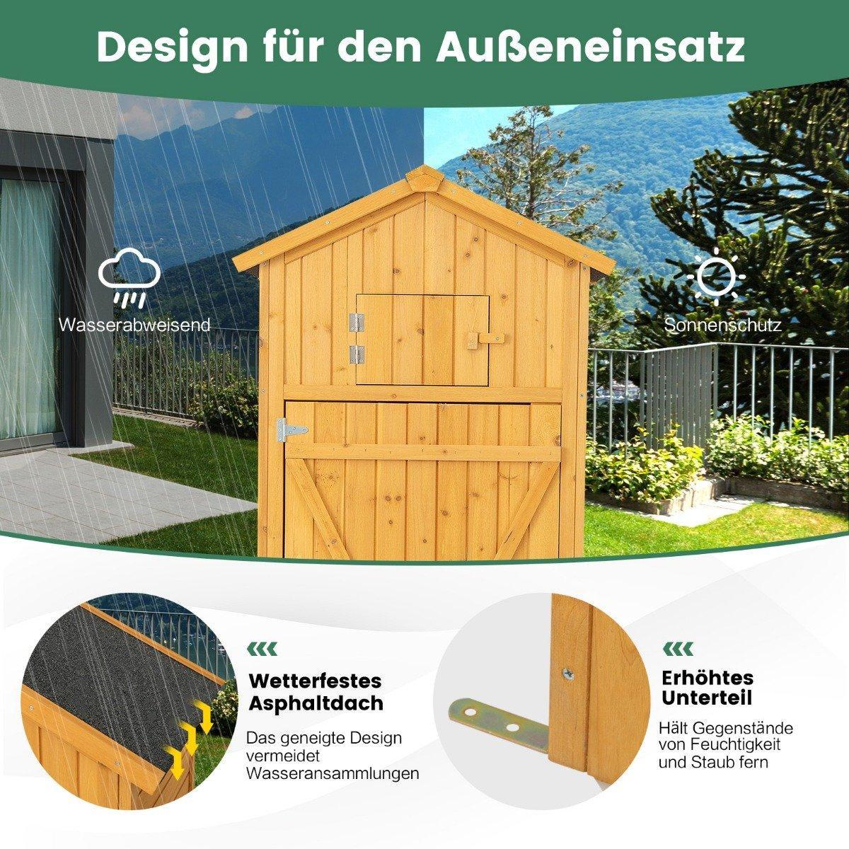 B2X Gartenschuppen Geräteschrank für den Außenbereich Natur