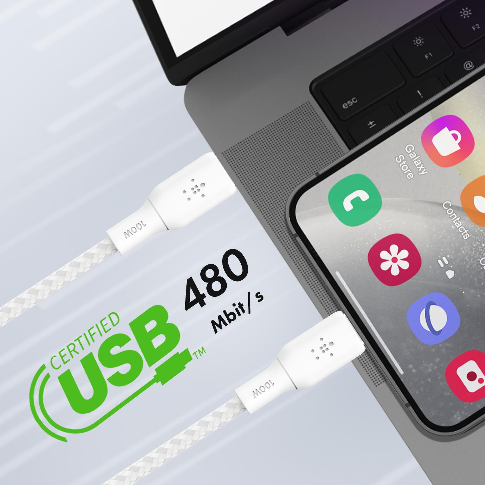 belkin Belkin 100W USB-C Kabel MacBook 2m Weiß