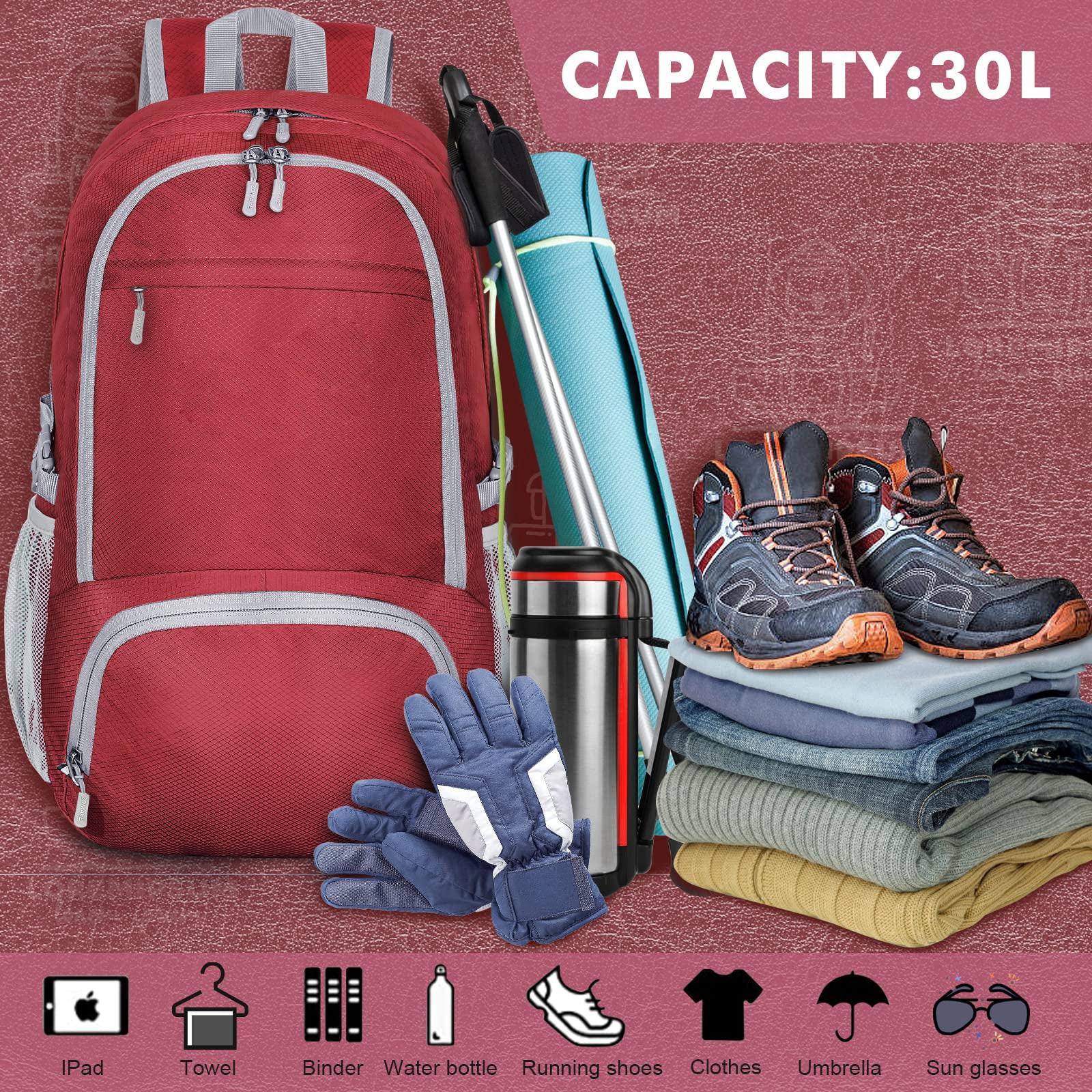 Only-bags.store Leichter faltbarer Rucksack - Packbare Rucksäcke, kleine faltbare Rucksäcke Wanderrucksack Wasserdicht