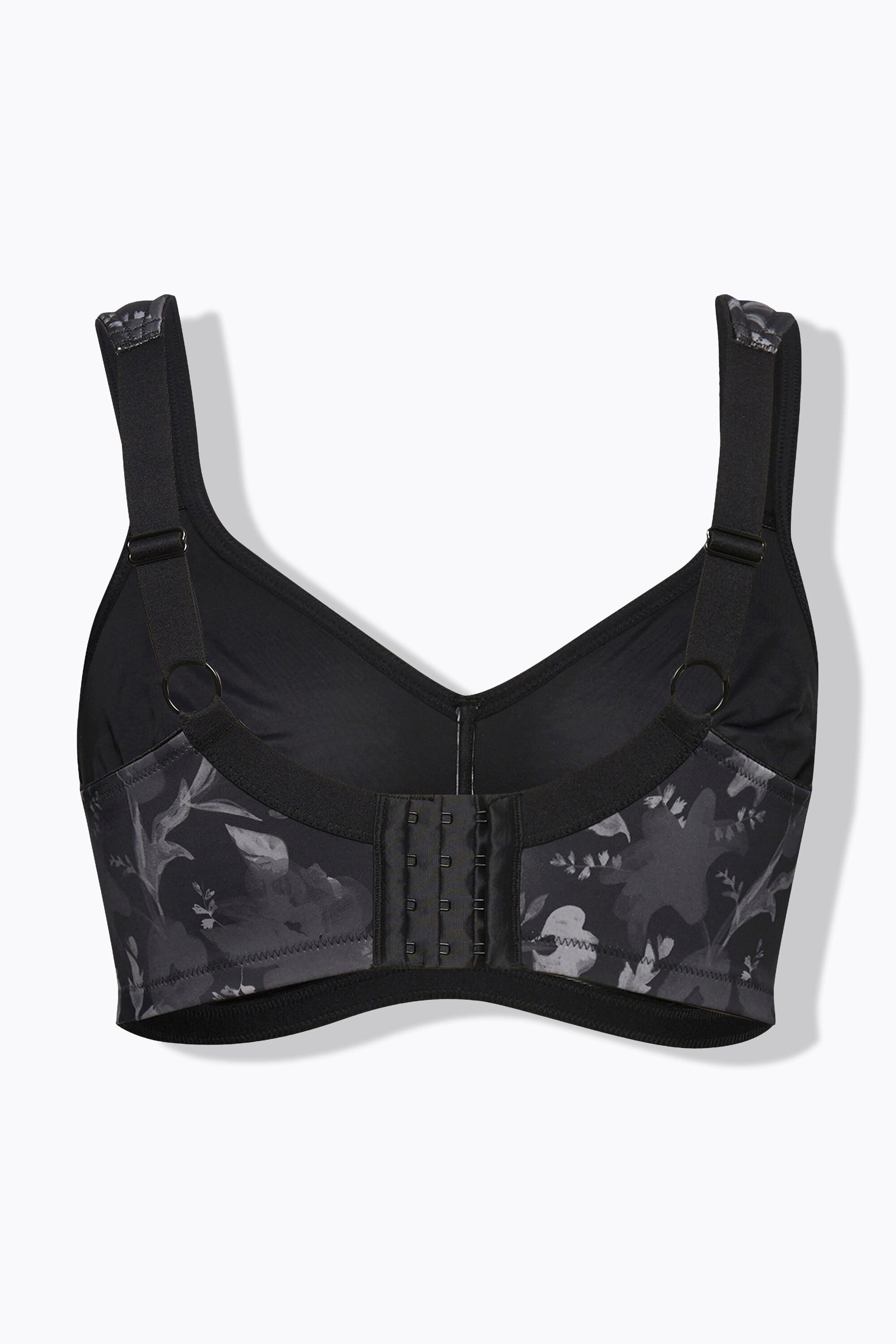 Ulla Popken Mikrofaser-BH, Blüten, ohne Bügel, Cup C - E