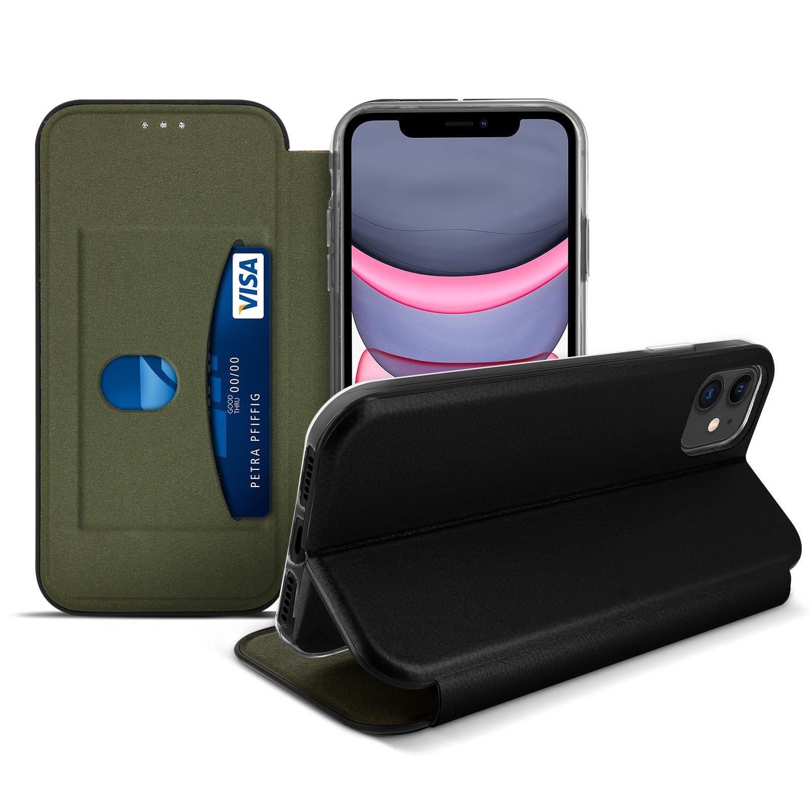 Avizar Kunstlederhülle iPhone 11 Schwarz