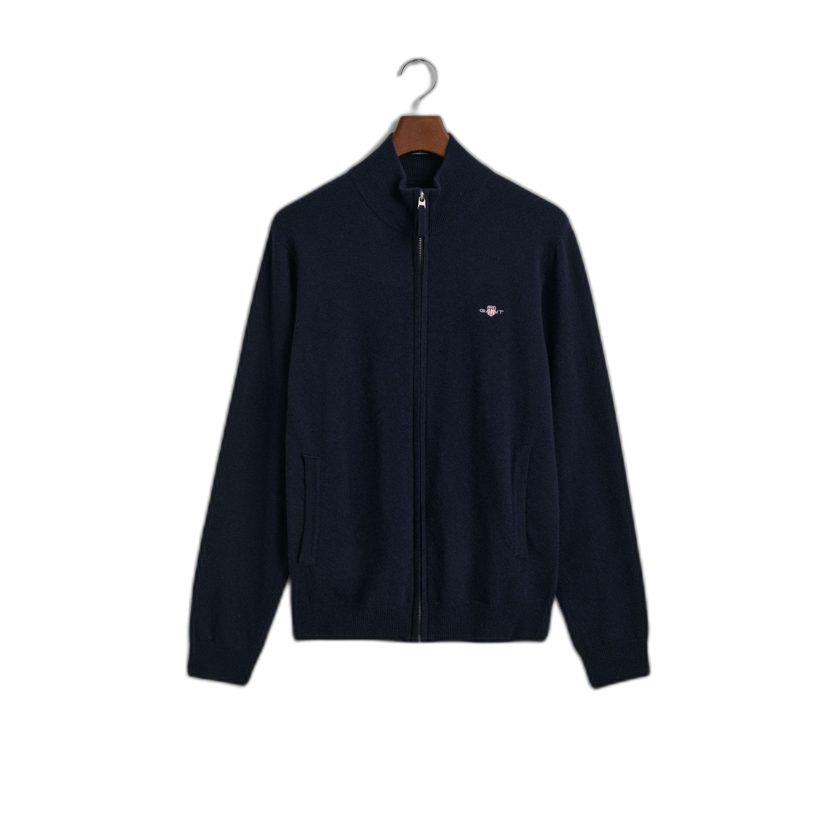 GANT strickjacke mit zipper superfine lambswool