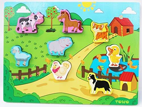Activity-board Holzpuzzle Bauernhof - Übergroße Tiere für kleine Hände - Bauernhoftierpuzzle