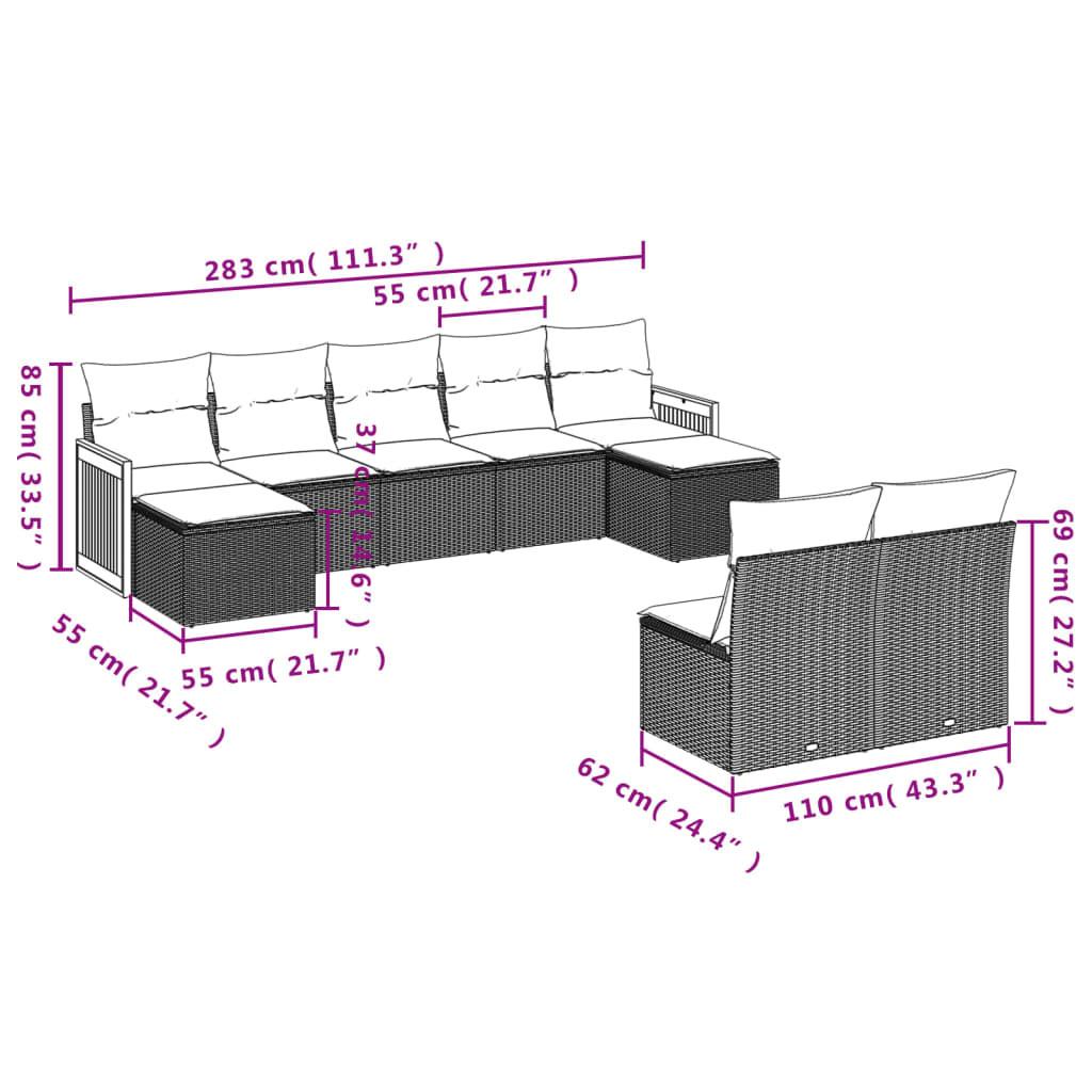 VidaXL Garten sofagarnitur poly-rattan