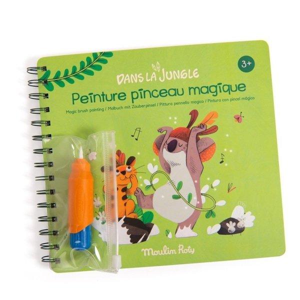 Moulin Roty Malbuch mit Zauberpinsel Dans la Jungle