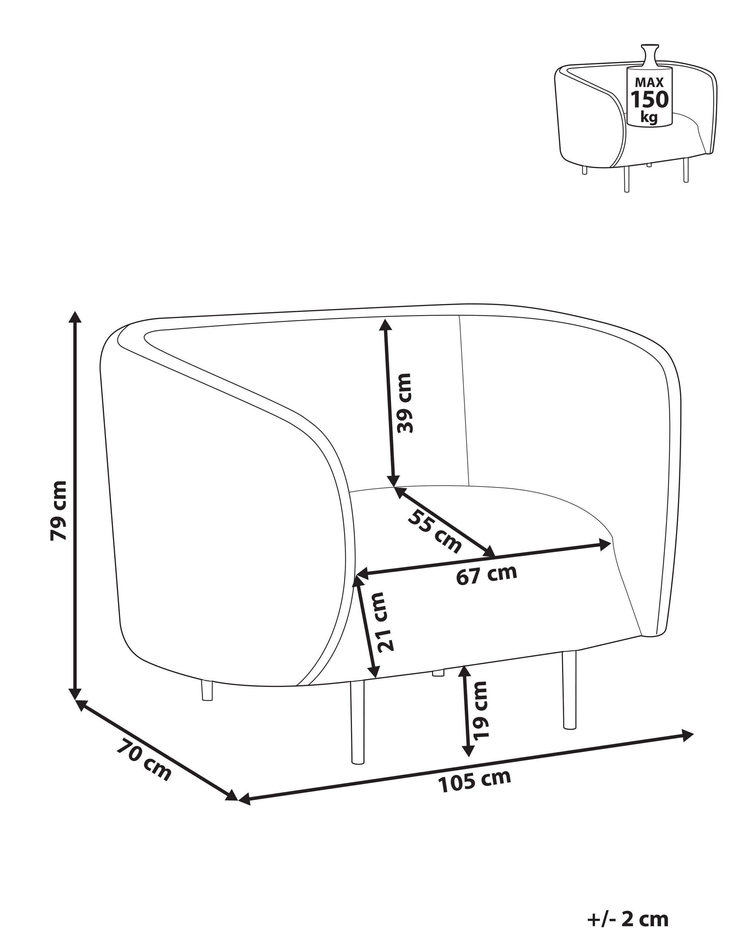 Beliani Sessel aus Samtstoff Klassisch LOEN