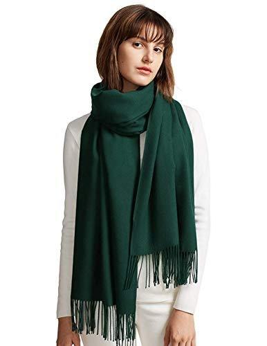 Only-bags.store Schal Warm Winter Herbst einfarbig Baumwolle mit Quasten/Ringen, 40+ Farben einfarbig & kariert