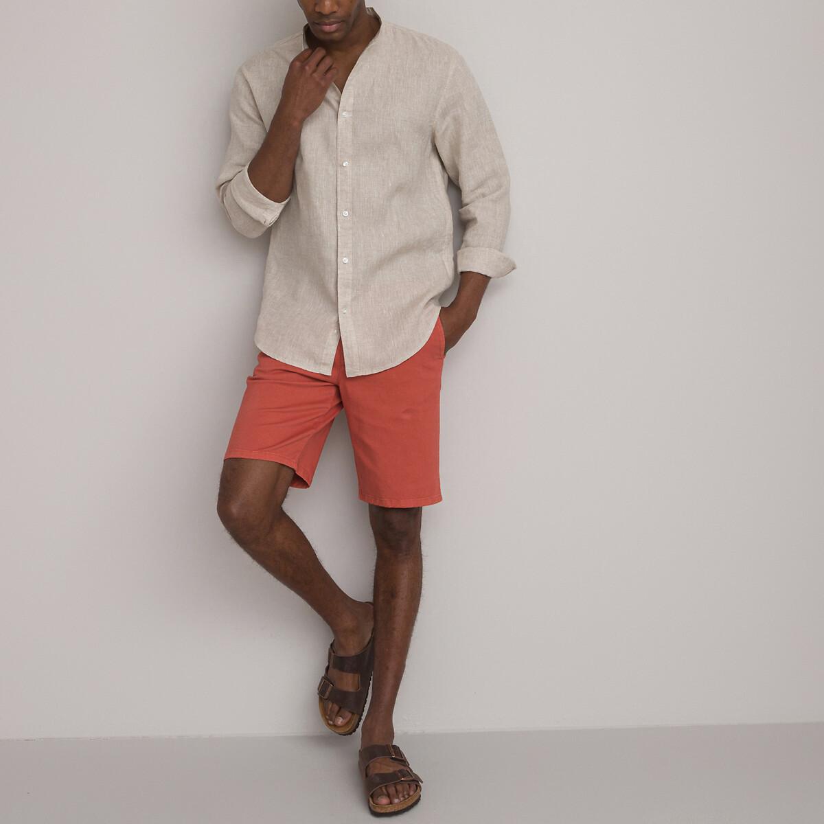 La Redoute Collections Signature Gerades Leinenhemd mit Stehkragen