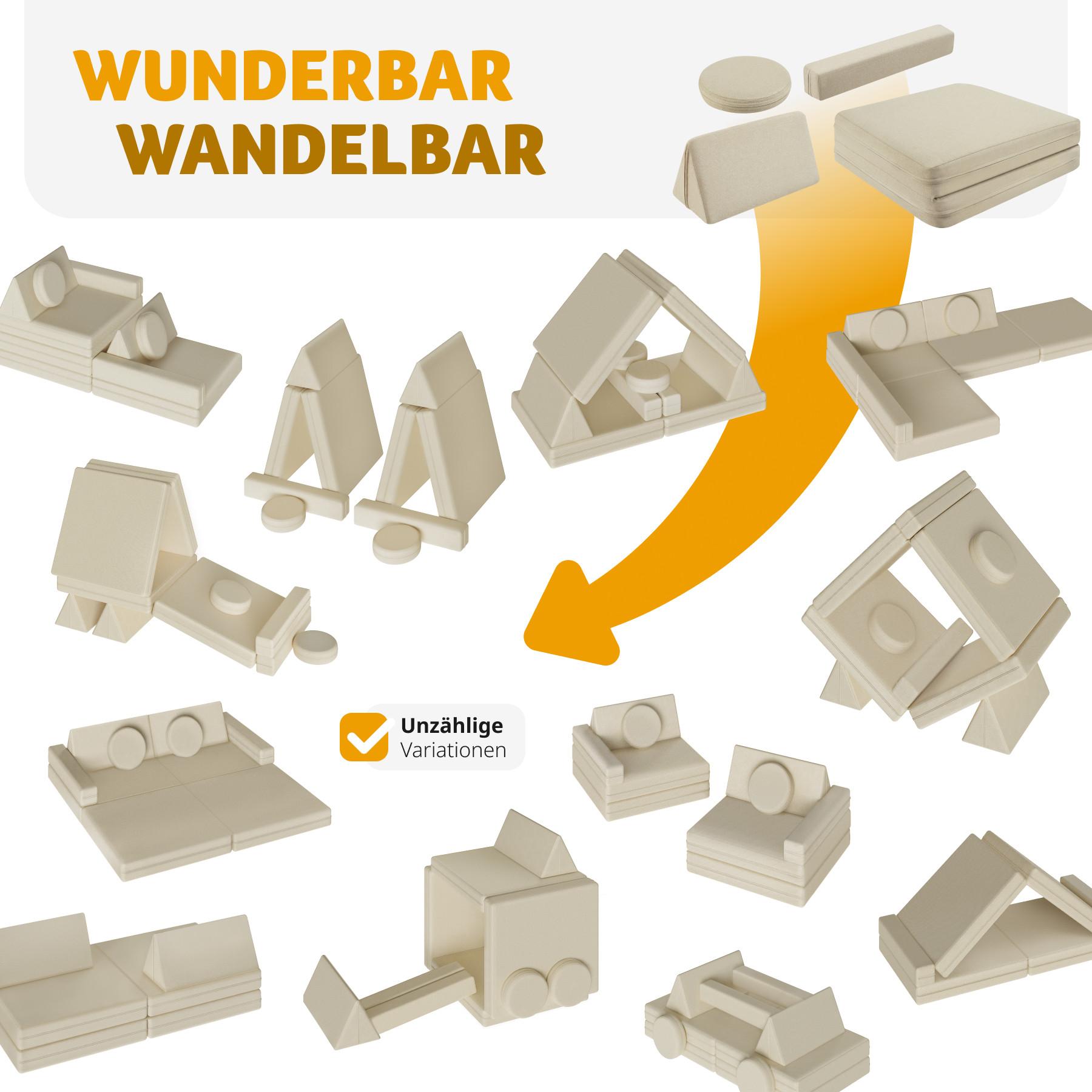 Tectake Spielsofa Lilly, 8-teilig, mit Schlaffunktion