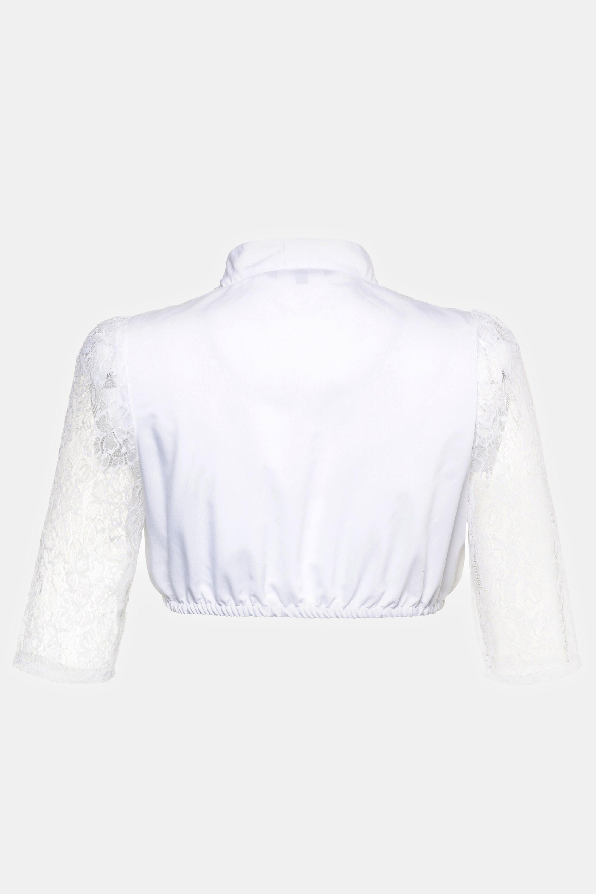 Ulla Popken Dirndlbluse Stehkragen Carree-Ausschnitt 1/2-Arm