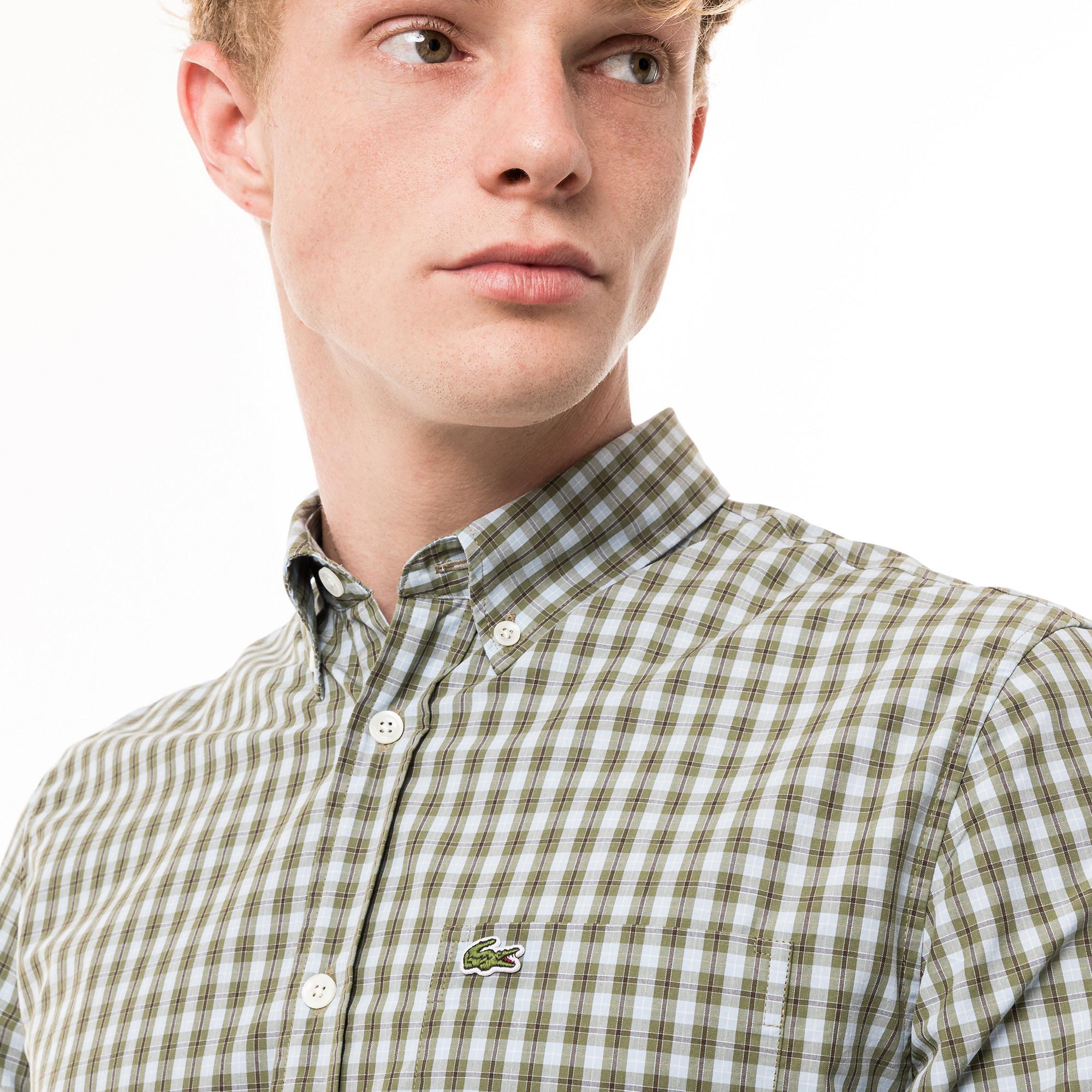 LACOSTE Kariertes Regular Fit Langarmhemd
