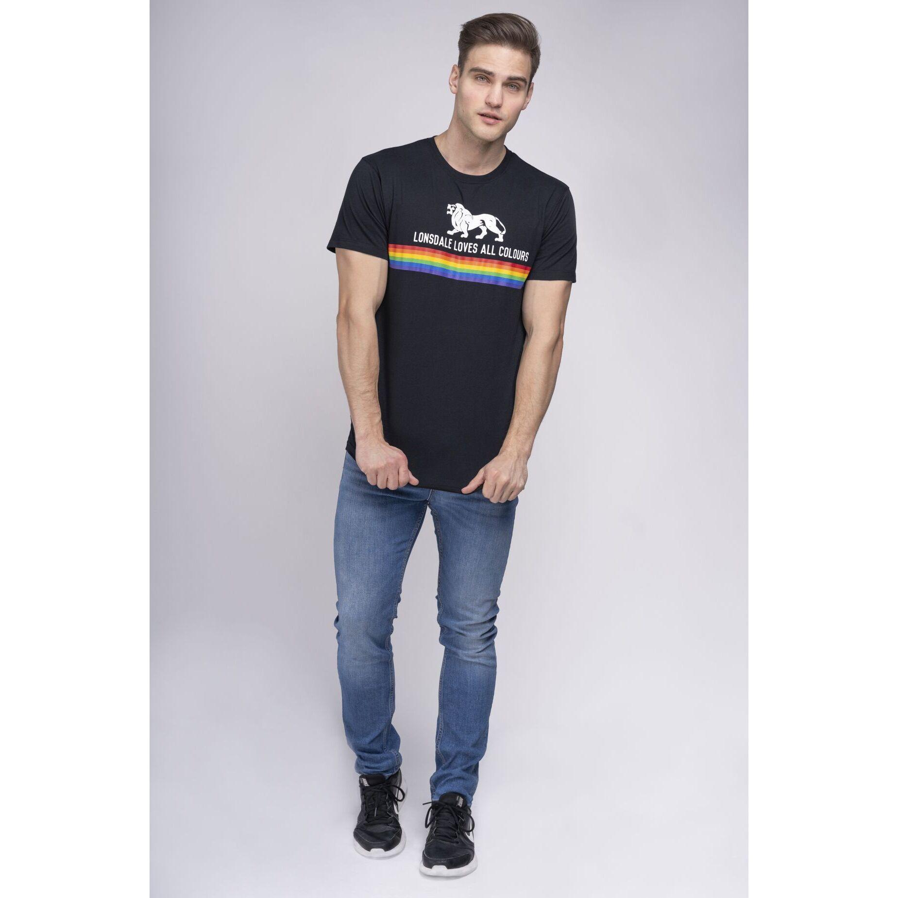LONSDALE Nelson T-Shirt mit Regenbogen-Print