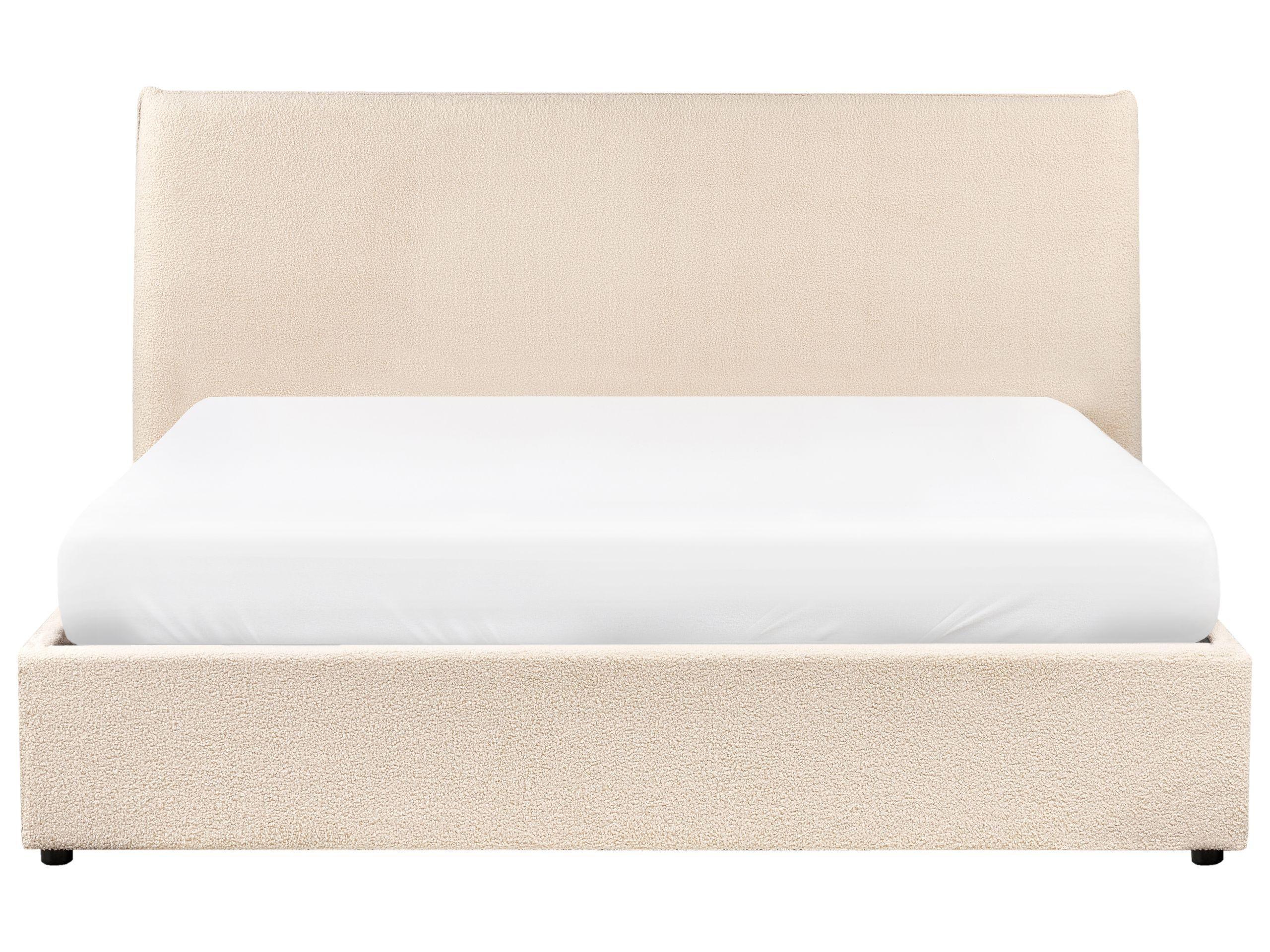 Beliani Bett mit Stauraum aus Bouclé Klassisch LAVAUR