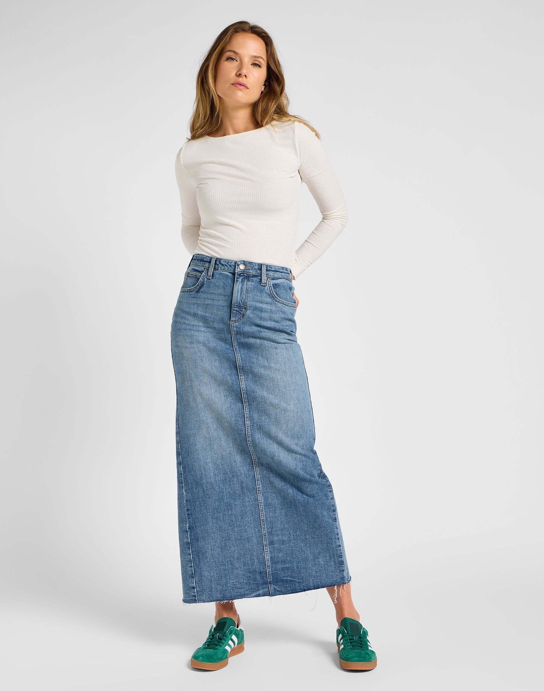 Lee Jeansrock Back Slit Maxi Skirt