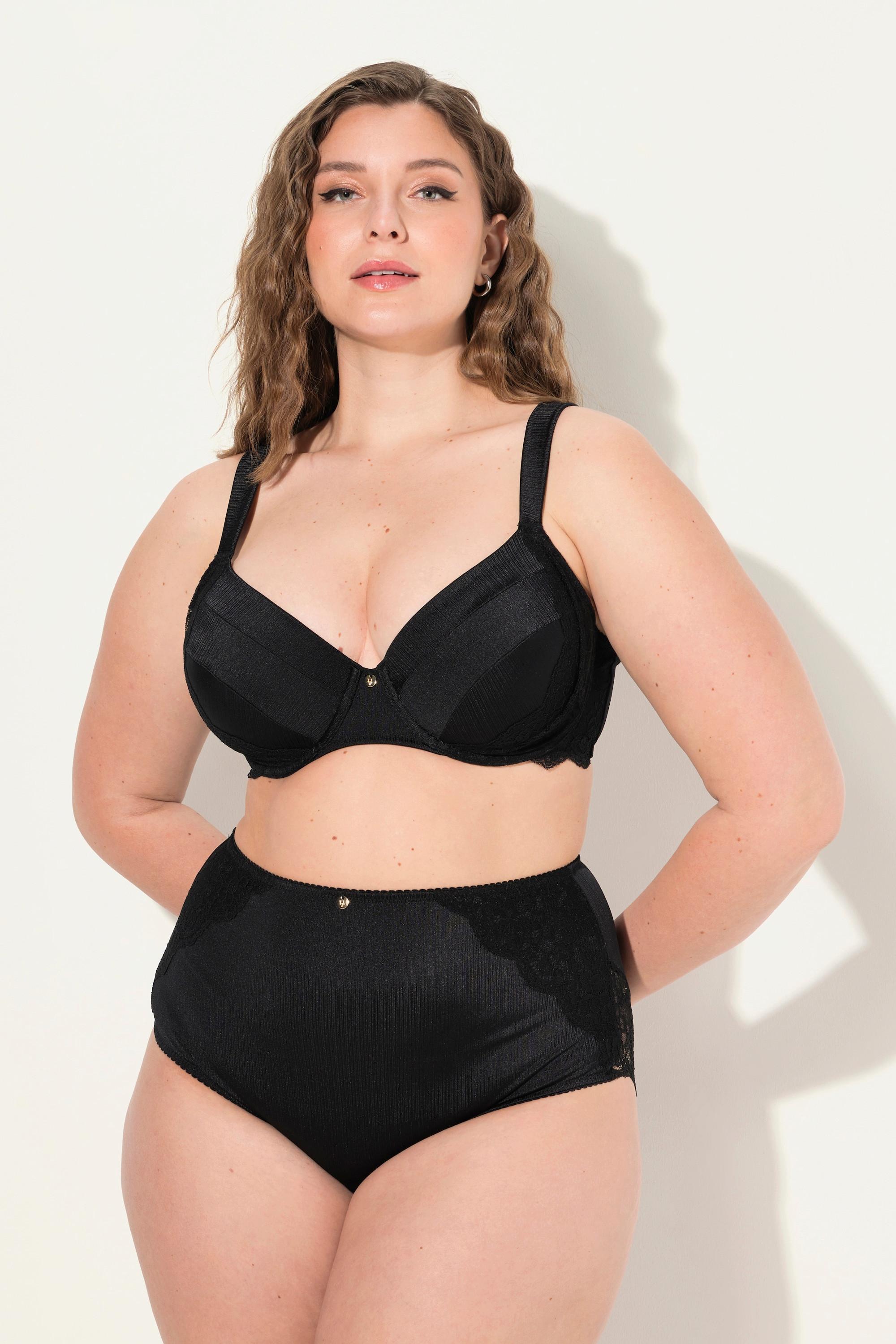 Ulla Popken Bügel-BH, Softcups, Satin, Spitze, Cup B - F