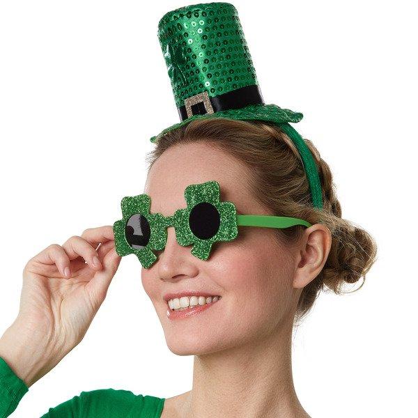 Tectake St. Patrick’s Day Spassbrille Kleeblätter mit getönten Gläsern