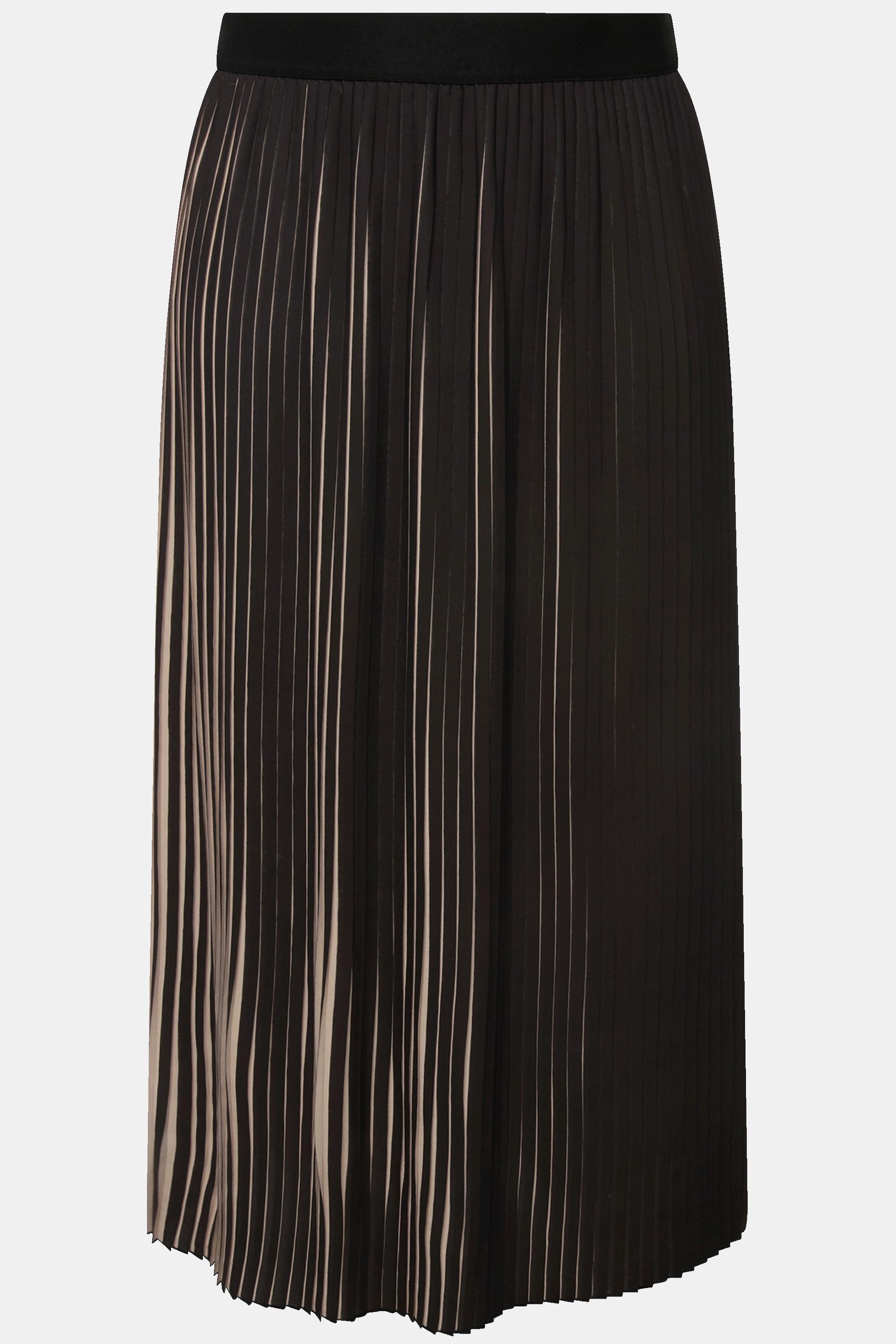 Ulla Popken Plisseerock, zweifarbig, Elastikbund