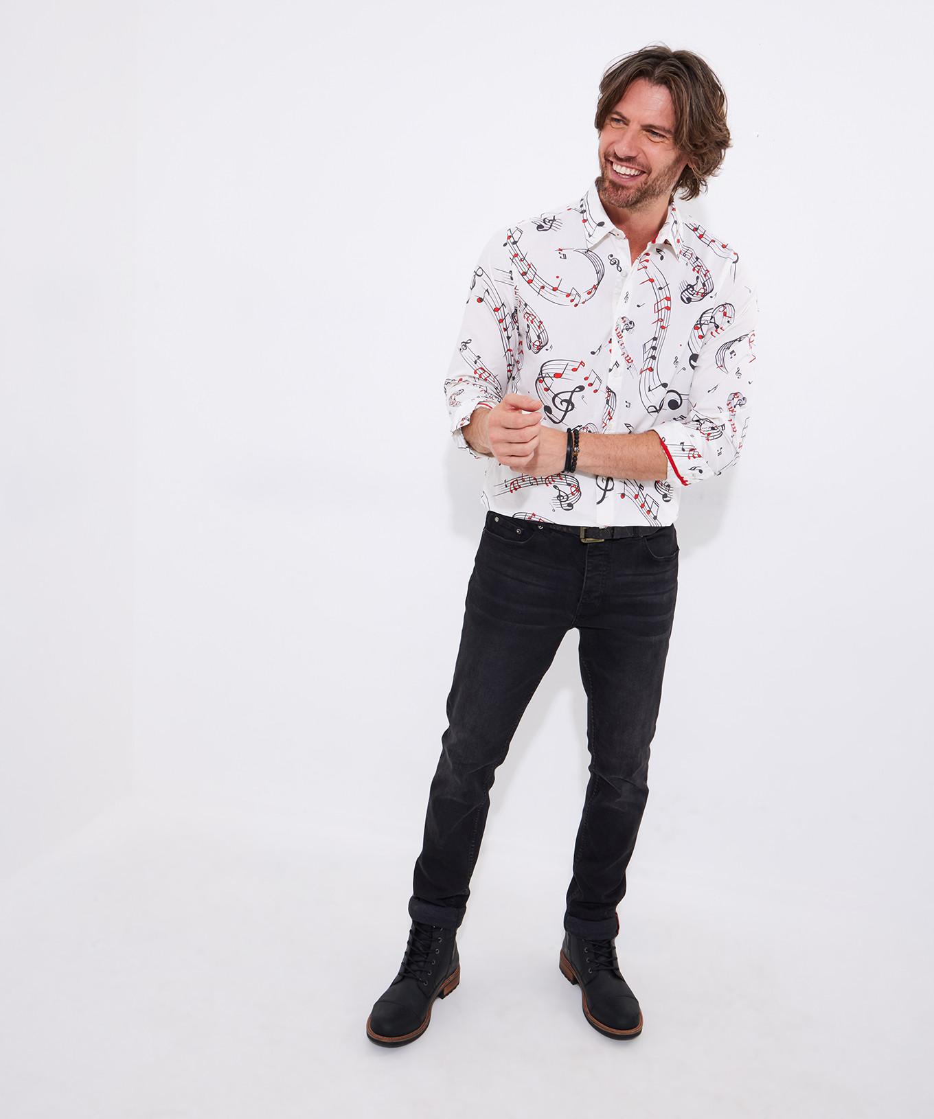 Joe Browns Langarmhemd mit Musiknotenaufdruck