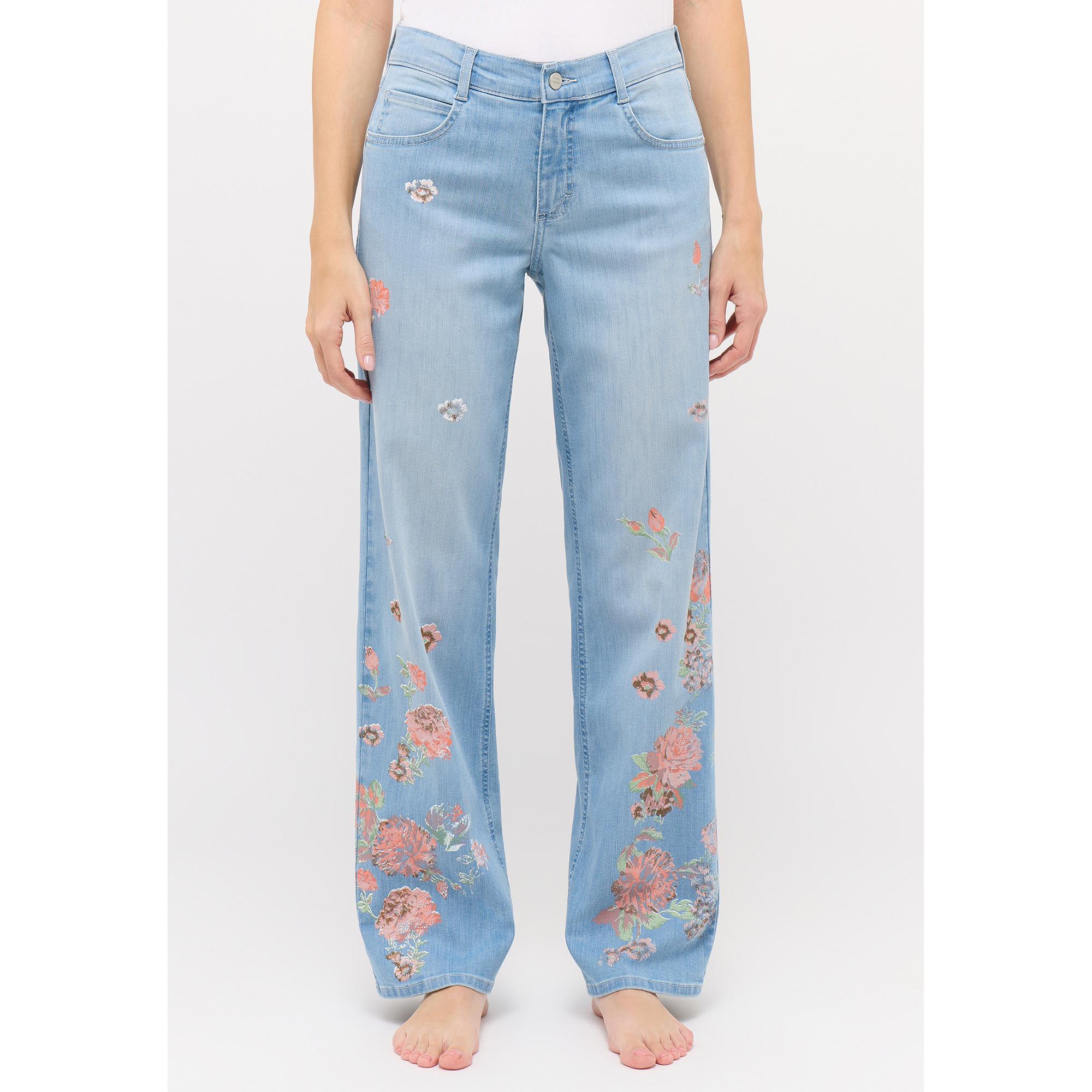 ANGELS Liz Flower Regular Fit Straight Leg Jeans