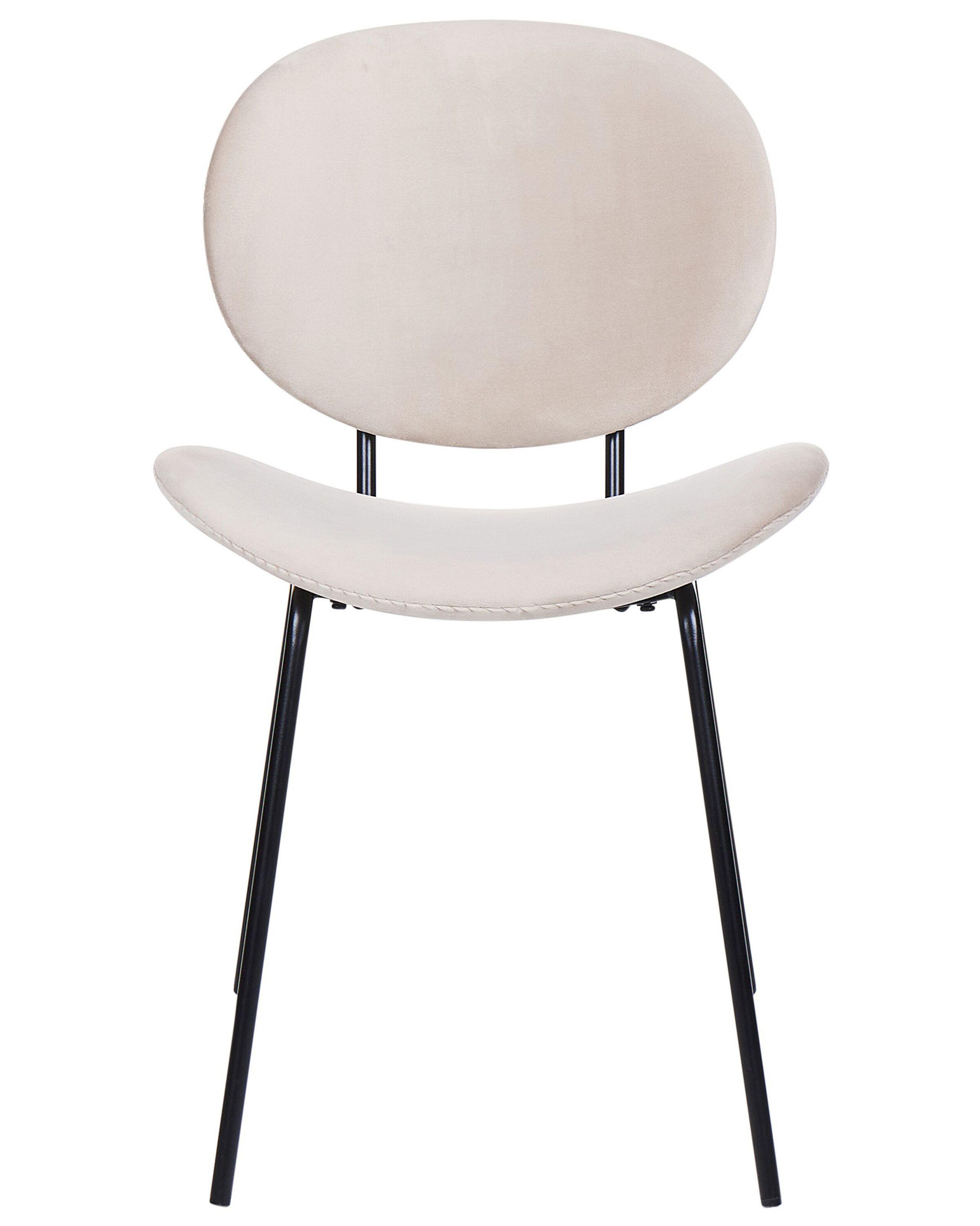 Beliani Esszimmerstuhl 2er Set aus Samtstoff Klassisch LUANA