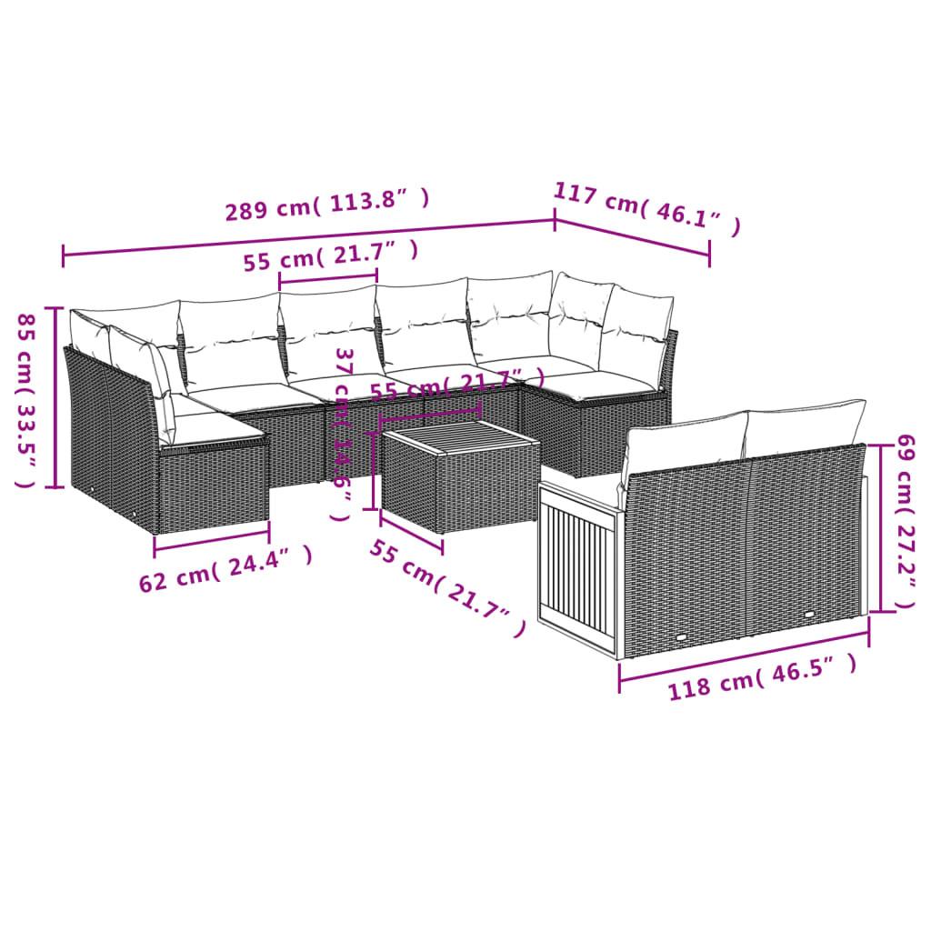 VidaXL Garten sofagarnitur poly-rattan