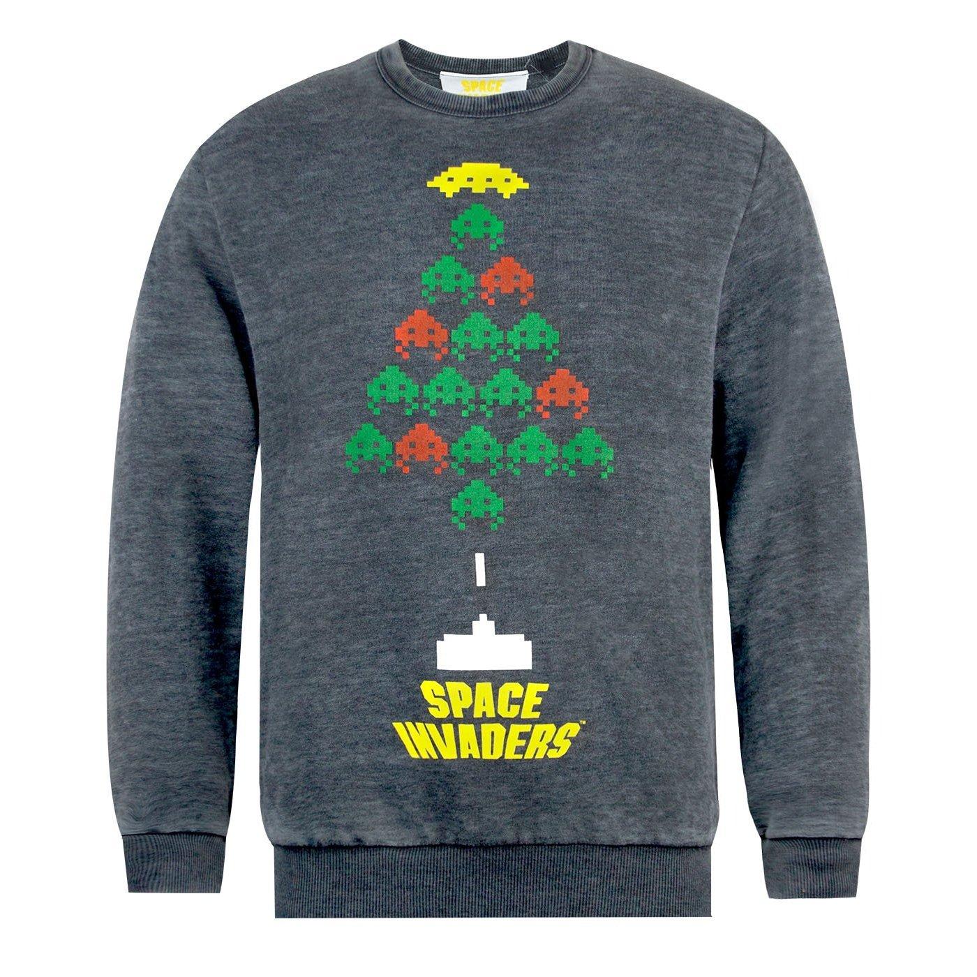 Space Invaders Tree Burnout Sweatshirt  weihnachtliches Design