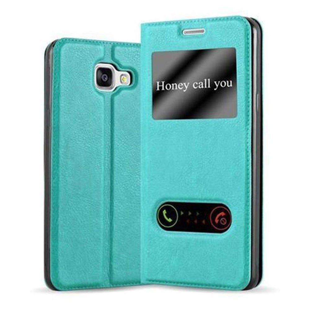 Cadorabo Hülle für Samsung Galaxy A3 2016 Magnetverschluss, 2 Sichtfenstern