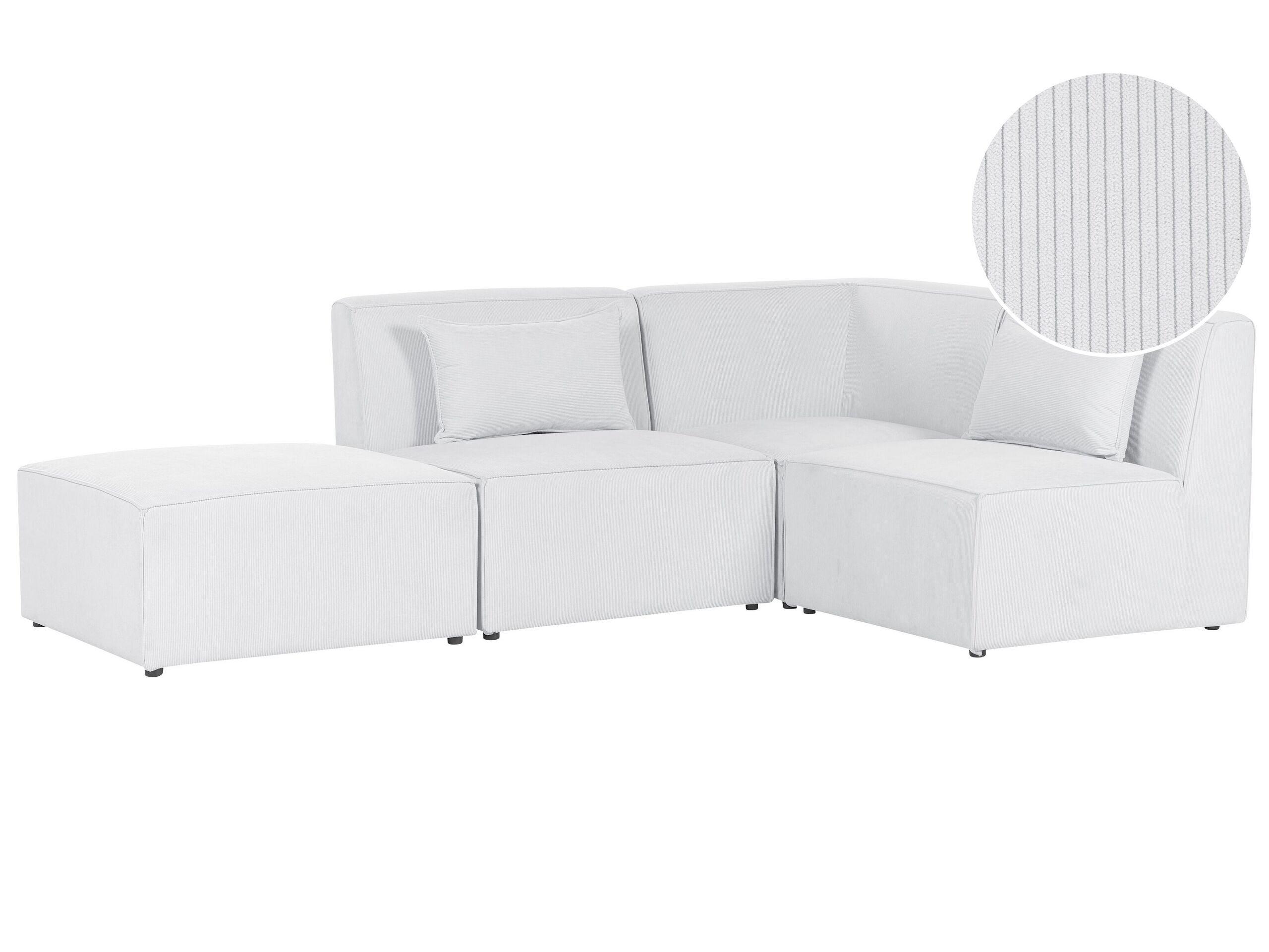 Beliani Sofa mit Ottomane aus Cord Modern LEMVIG