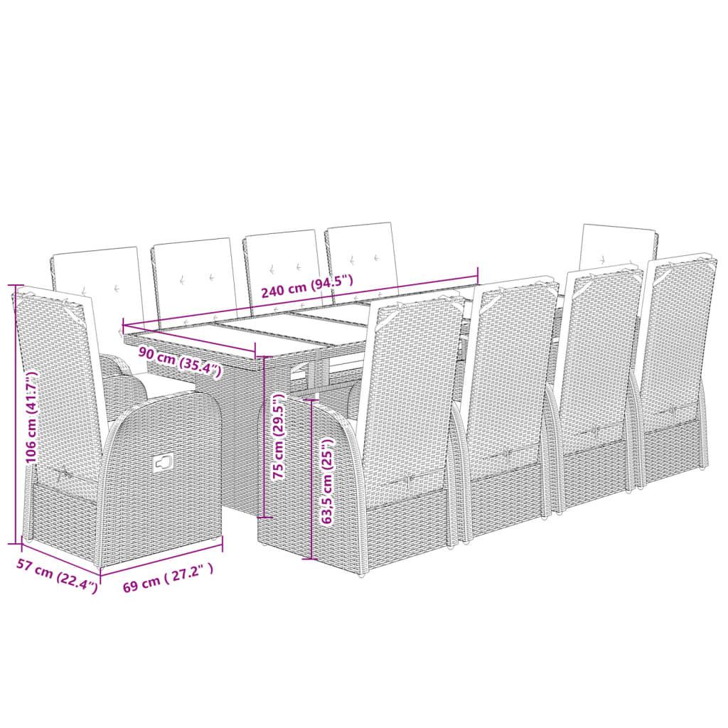 VidaXL Garten essgruppe poly-rattan