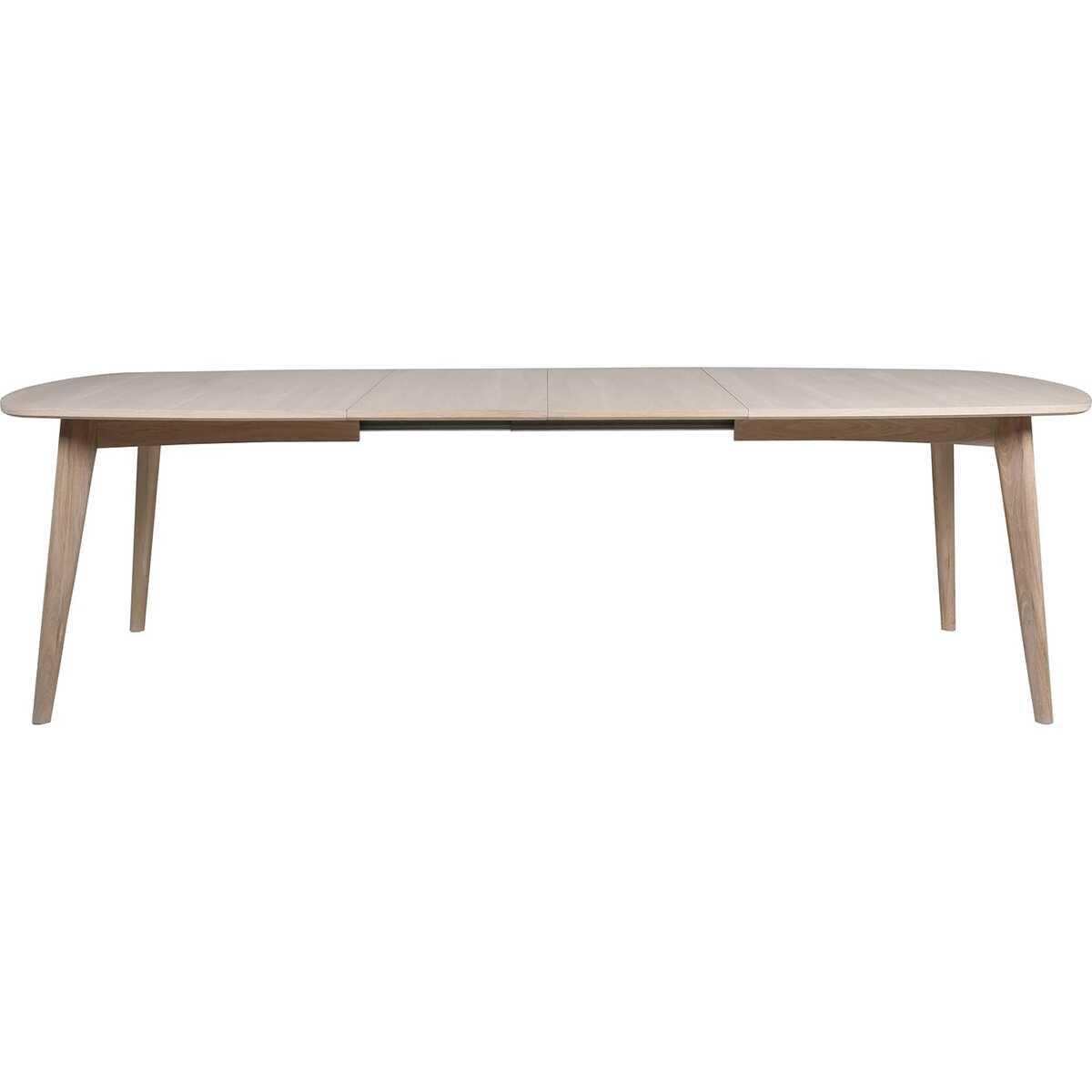 mutoni Esstisch Brighton Massivholz Furnier Eiche Weiss vorbereitet für Zusatzplatten 180x102x76cm