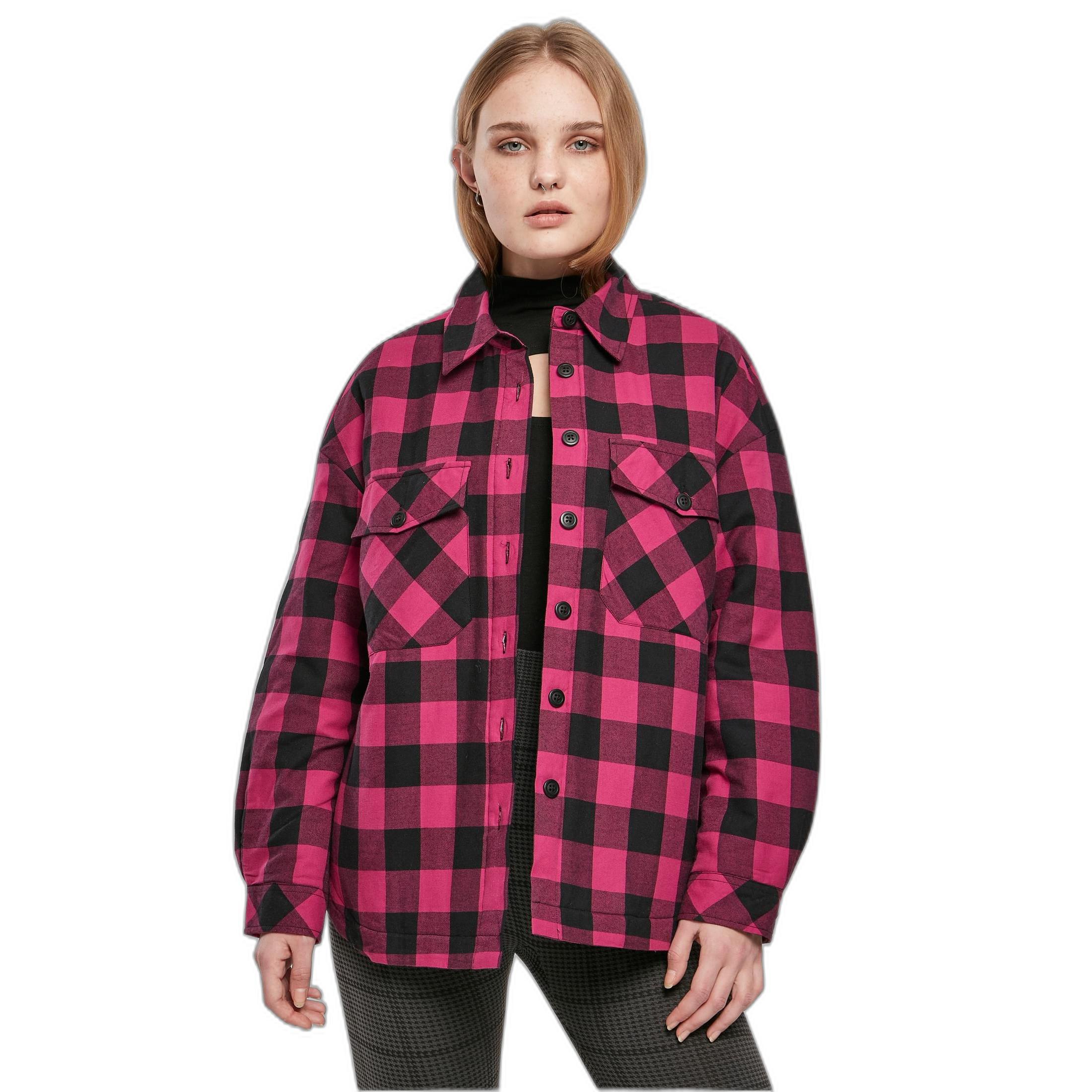 URBAN CLASSICS gepolstertes überhemd aus flanell, damen
